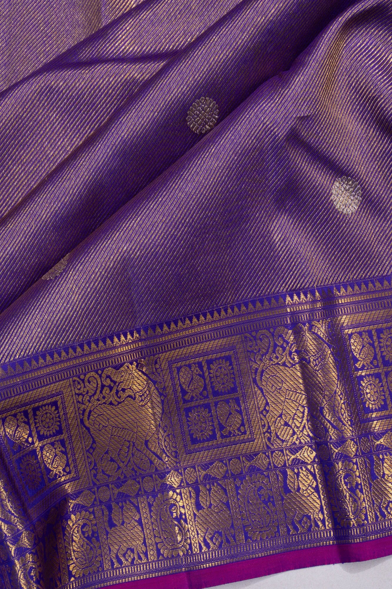 Classic Kanchipuram Silk Brocade And Butta Blue Saree
