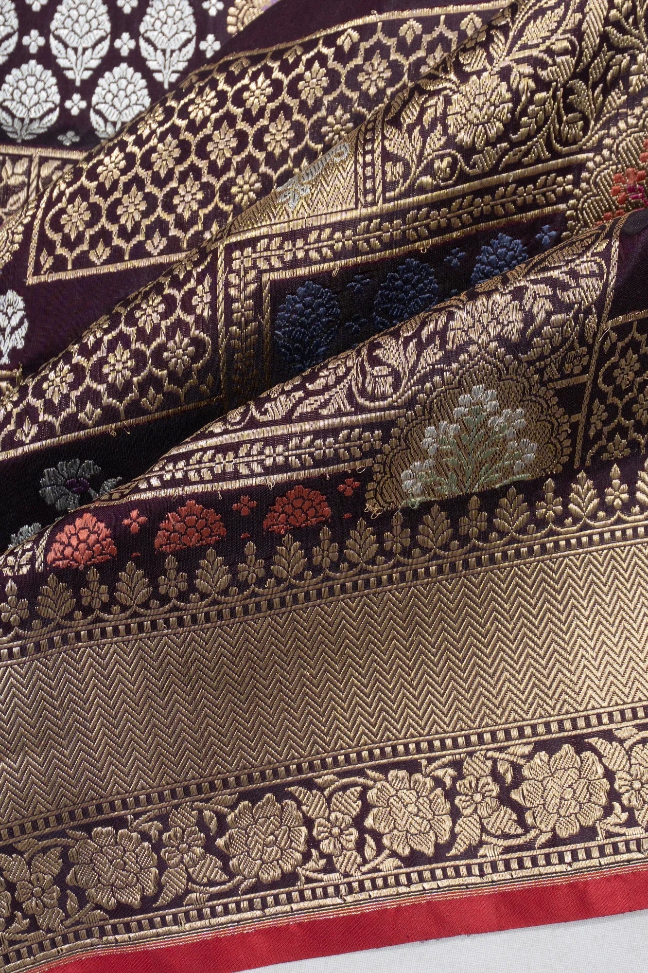 Banarasi Silk Brocade Purple Saree