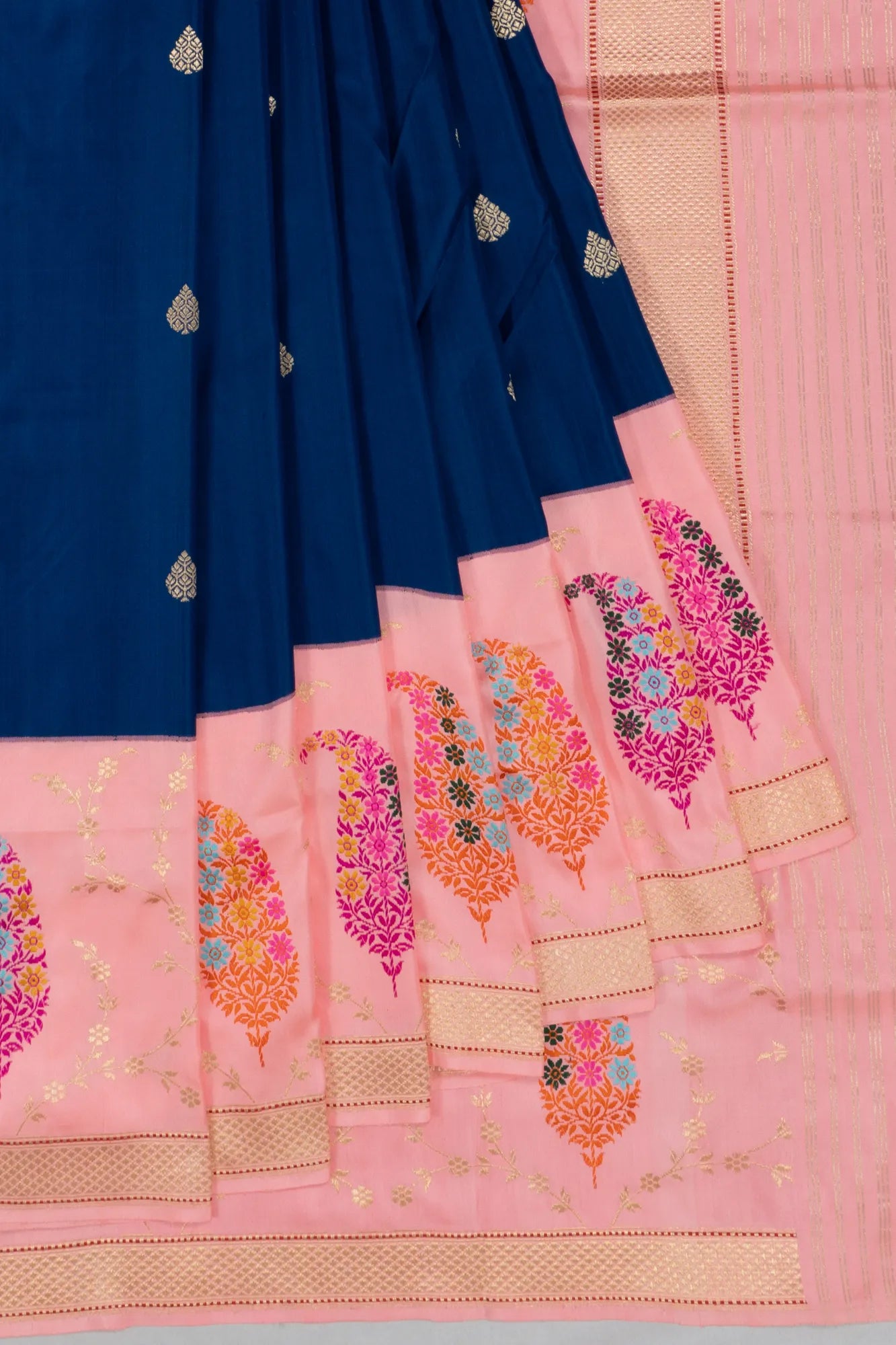 Banarasi Silk Butta Dark Blue Saree