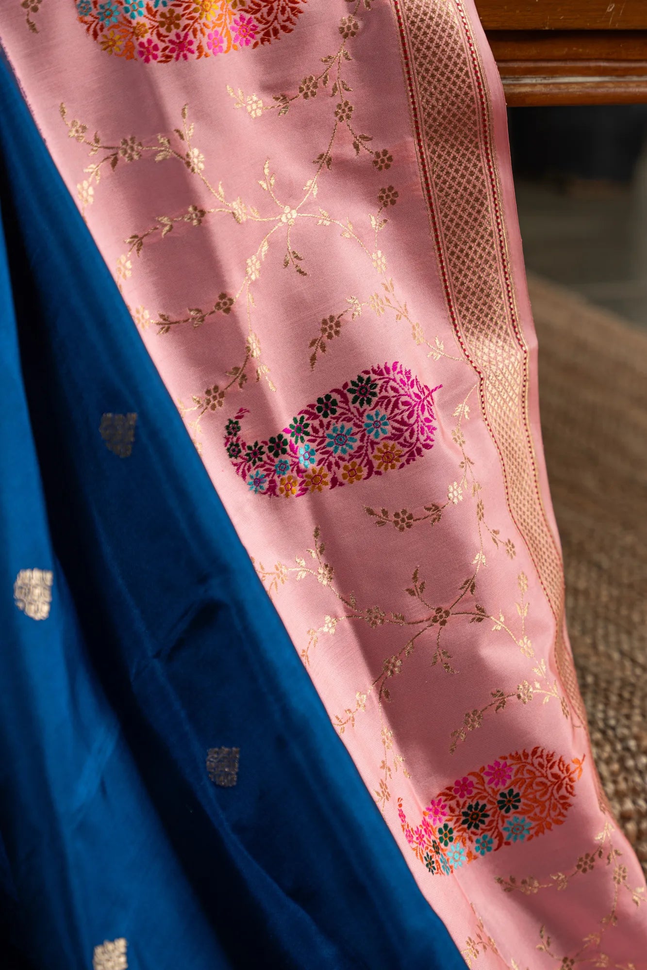 Banarasi Silk Butta Dark Blue Saree