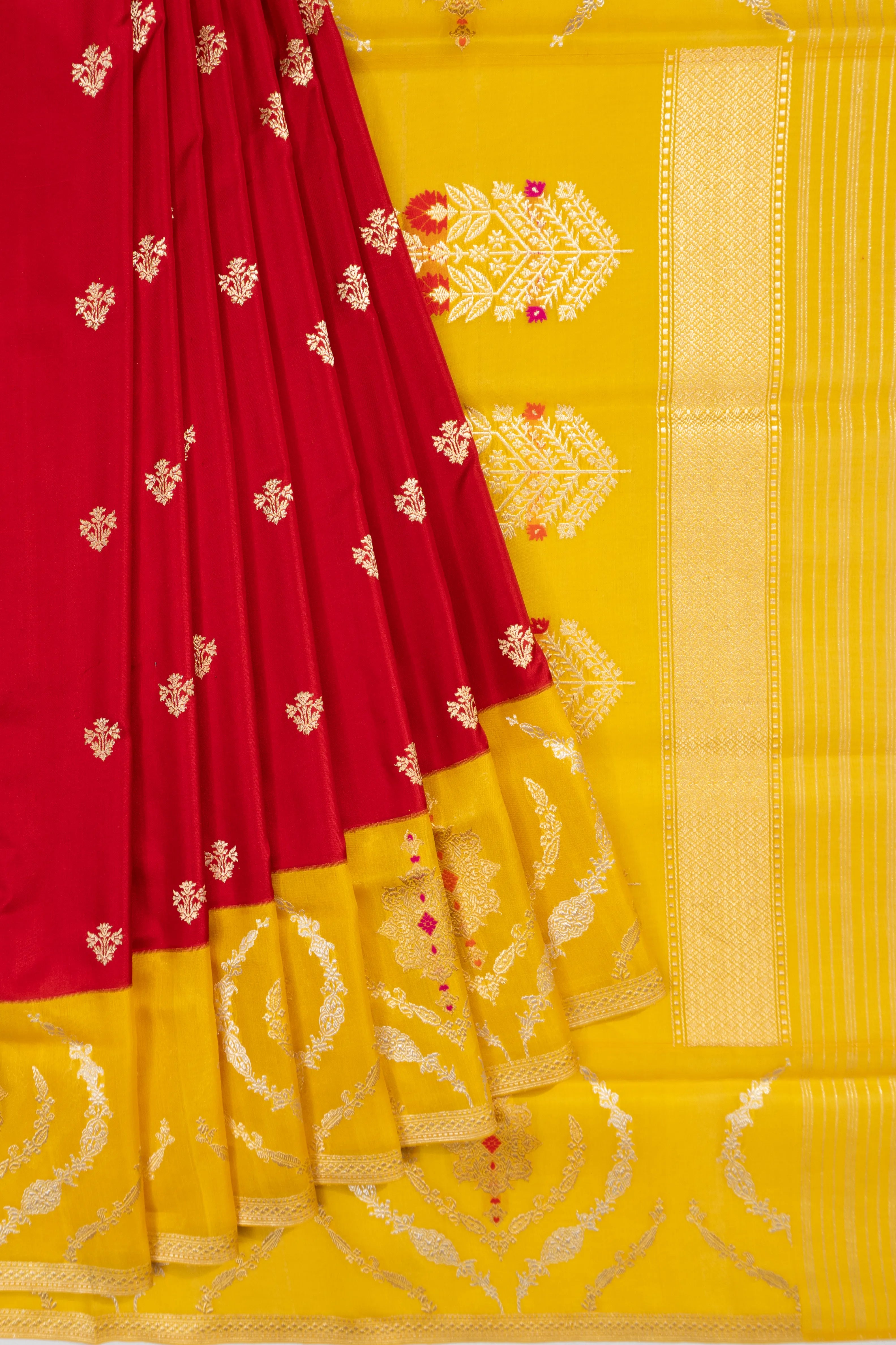 Banarasi Silk Butta Red Saree