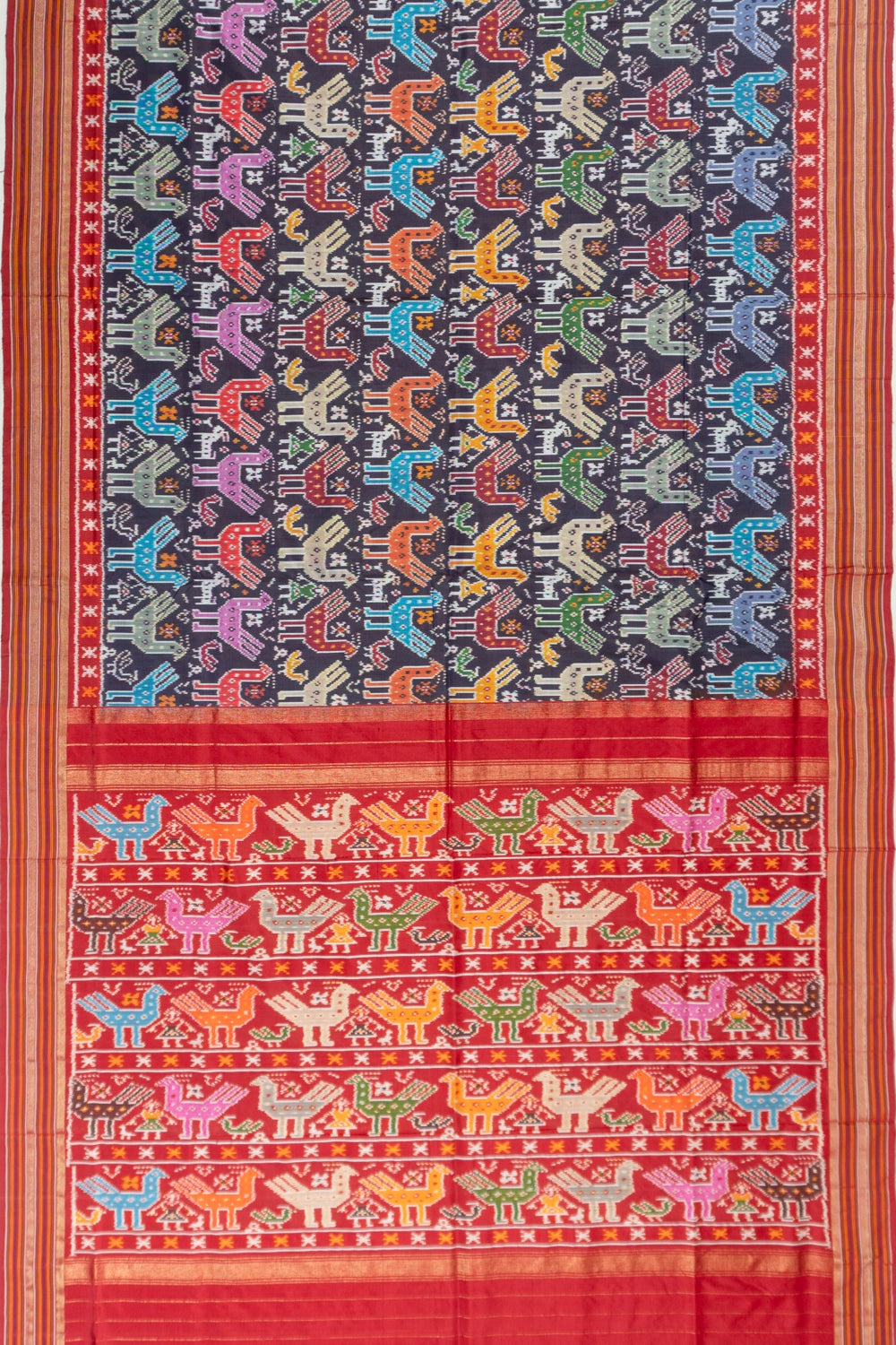 Pochampally Silk Ikat Midnight Blue Saree