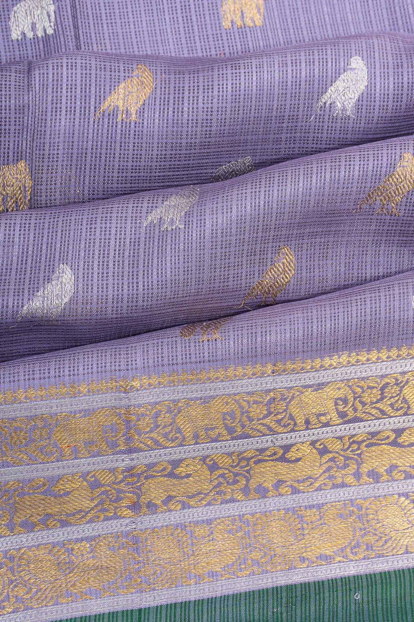Kanchipuram X Kota Silk Butta Lavender Saree