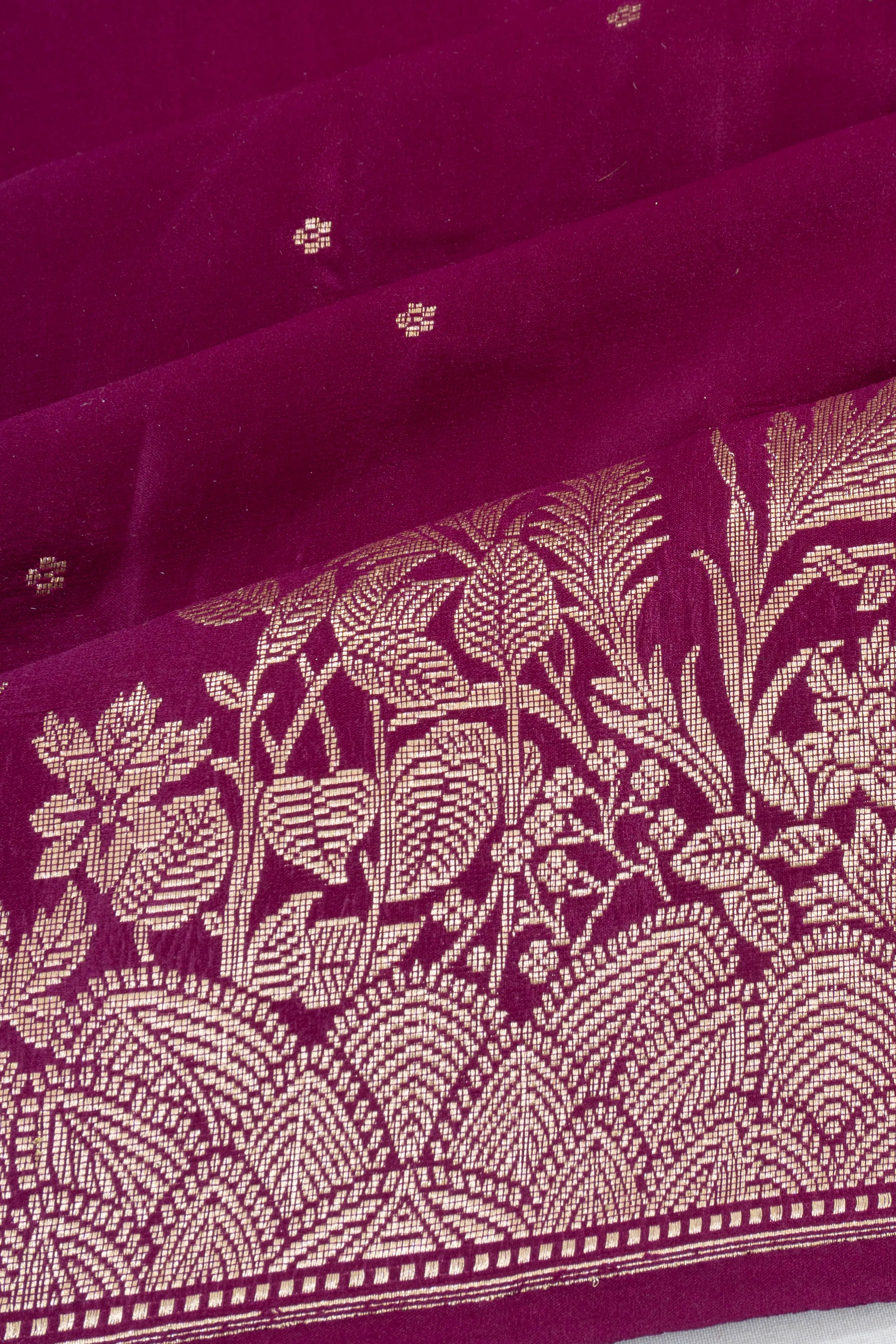 Banarasi Silk Butta Maroon Saree