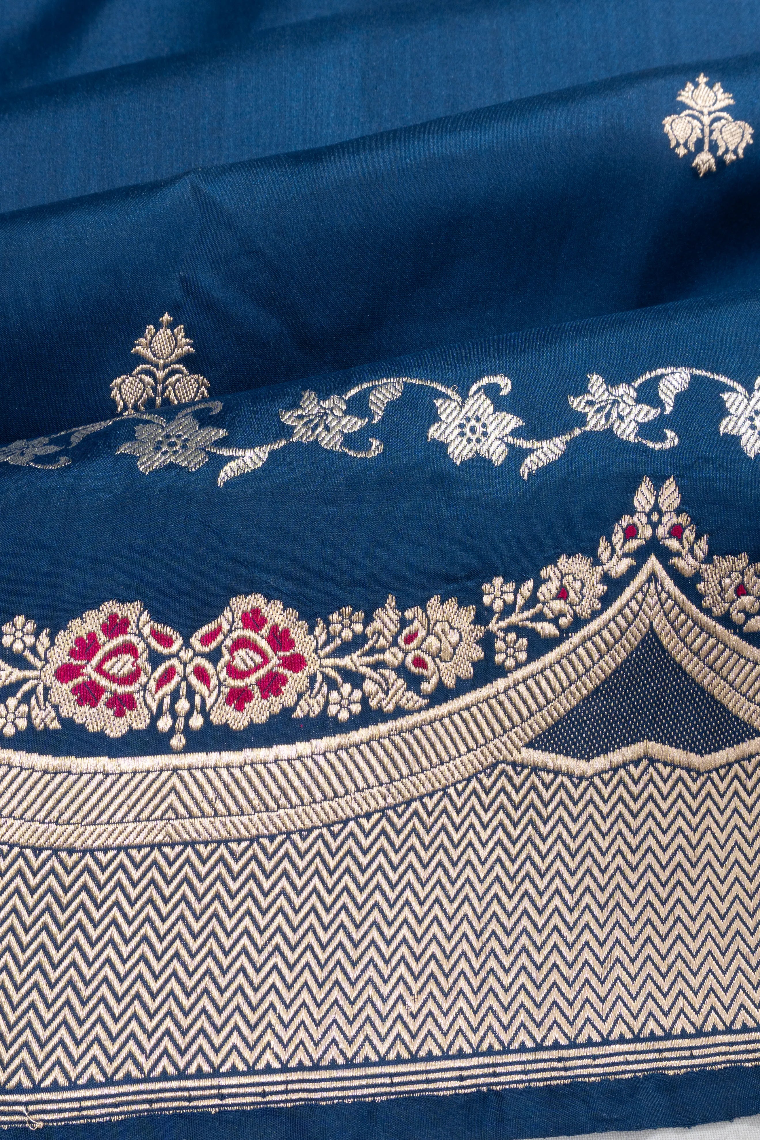 Banarasi Silk Butta Blue Saree