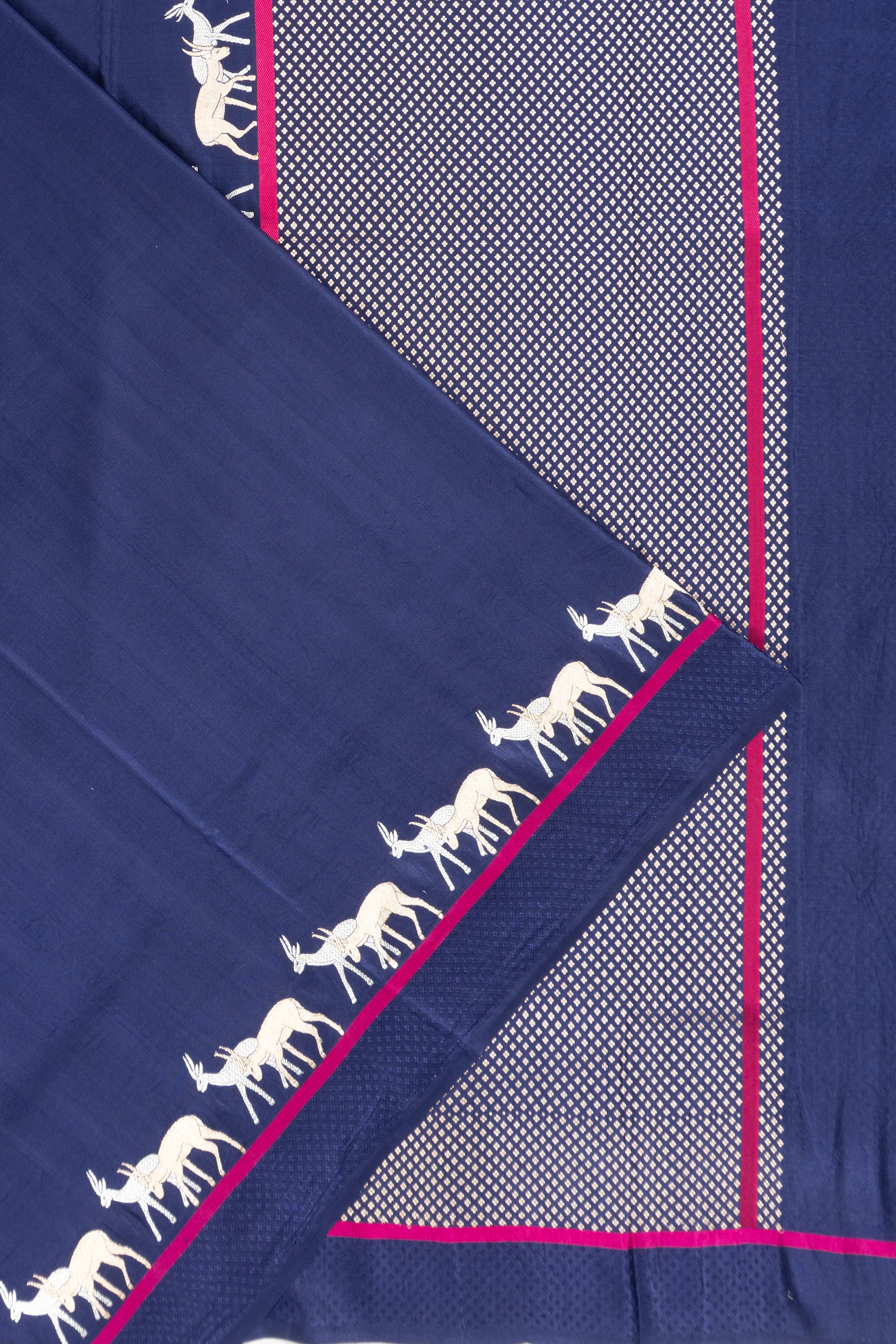 Banarasi Silk Butta Blue Saree