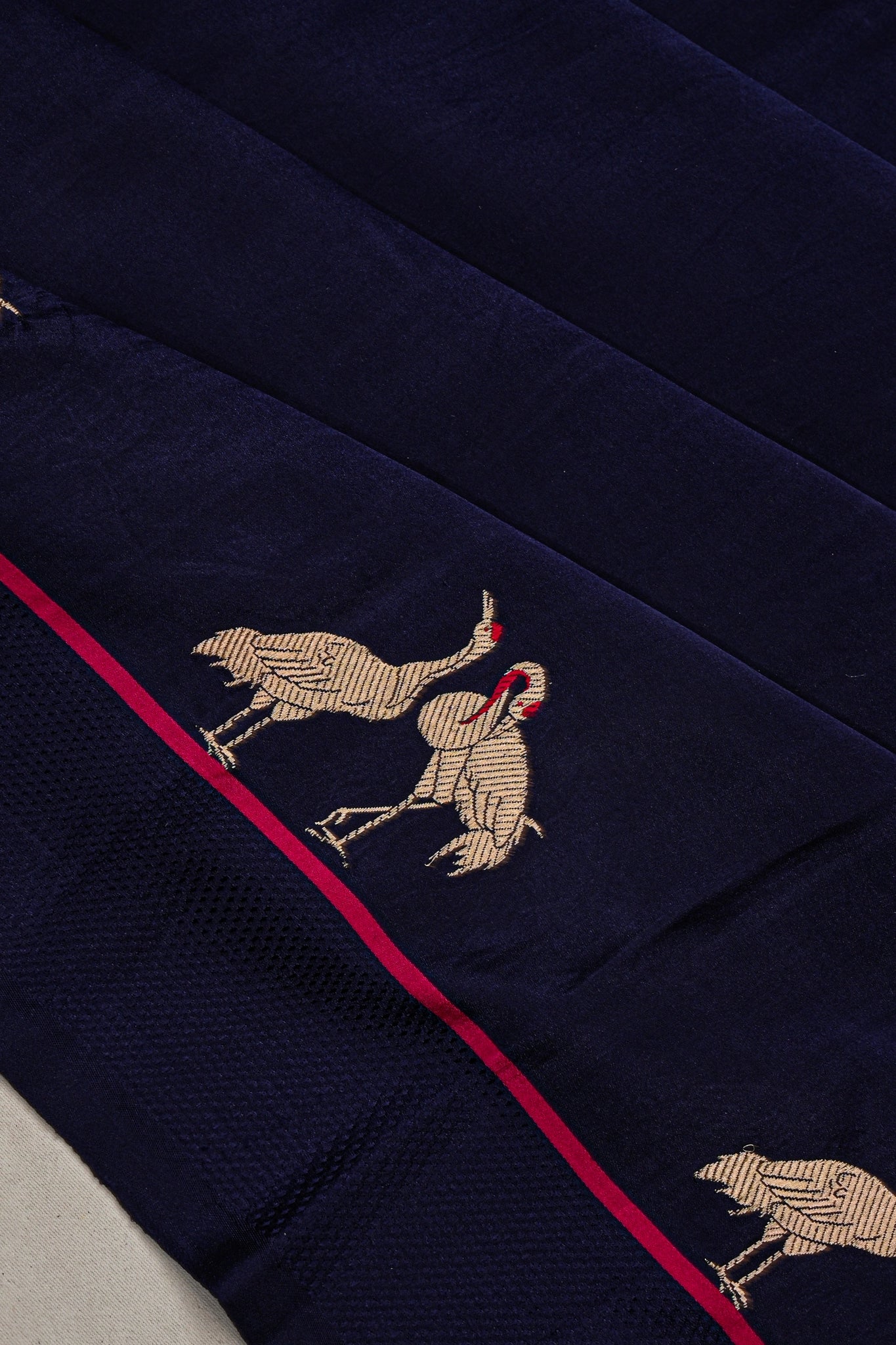 Banarasi Satin Plain Dark Blue Saree