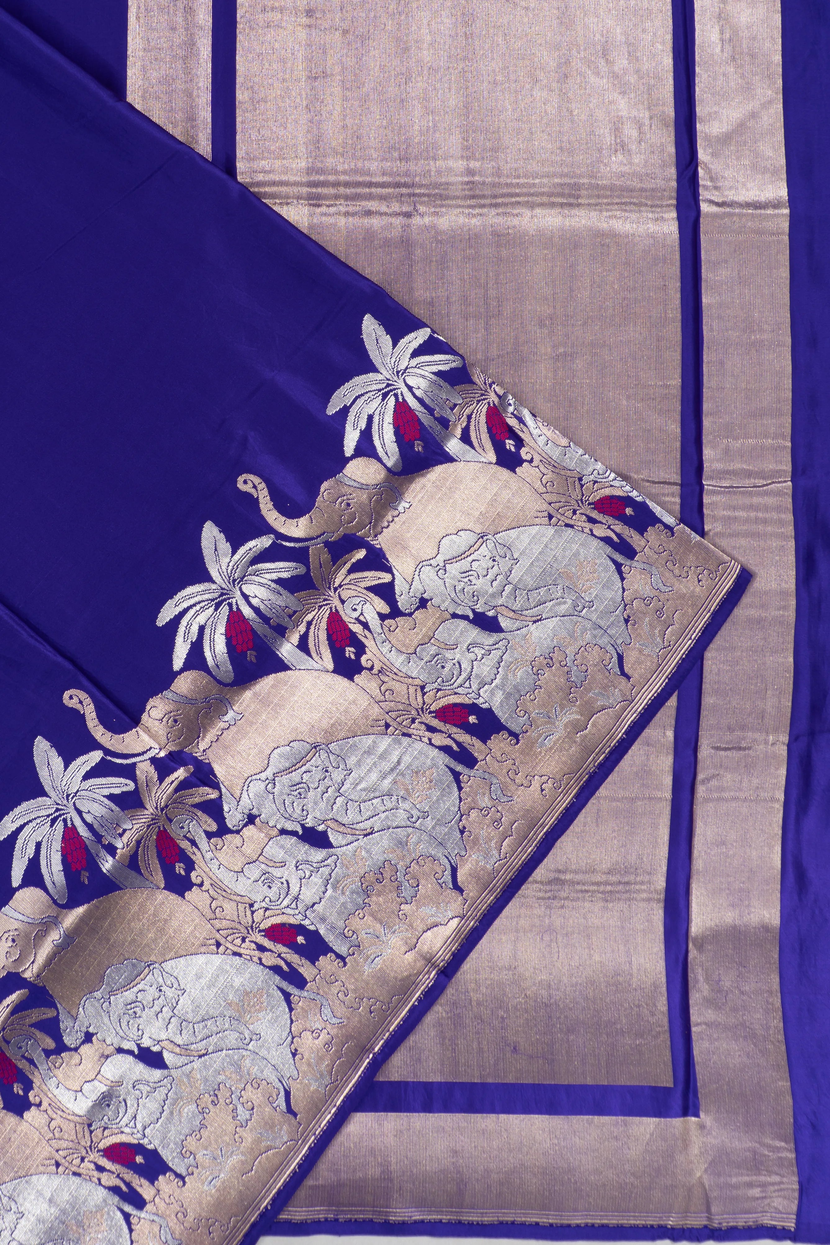 Banarasi Silk Butta Blue Saree