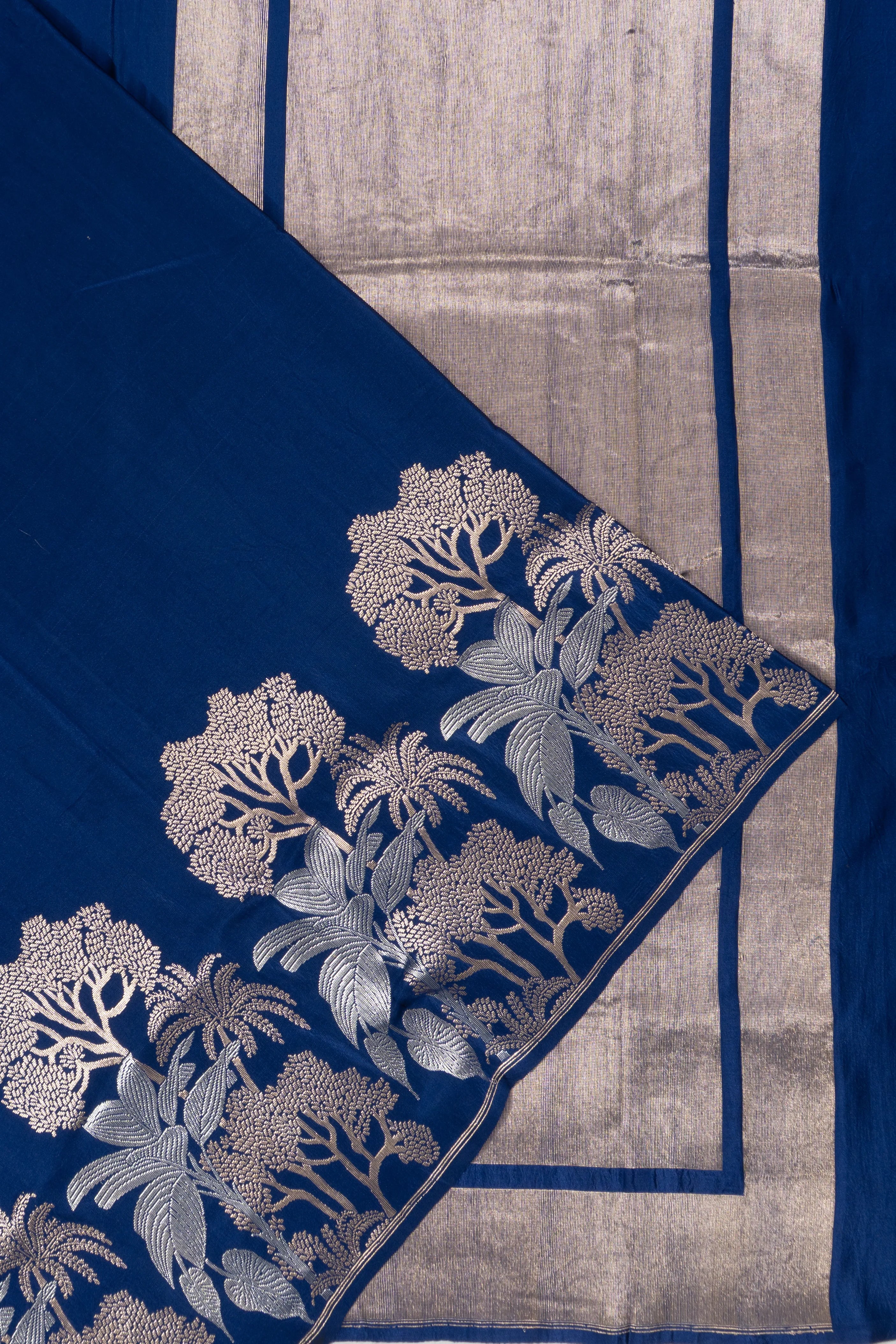 Banarasi Silk Butta Blue Saree