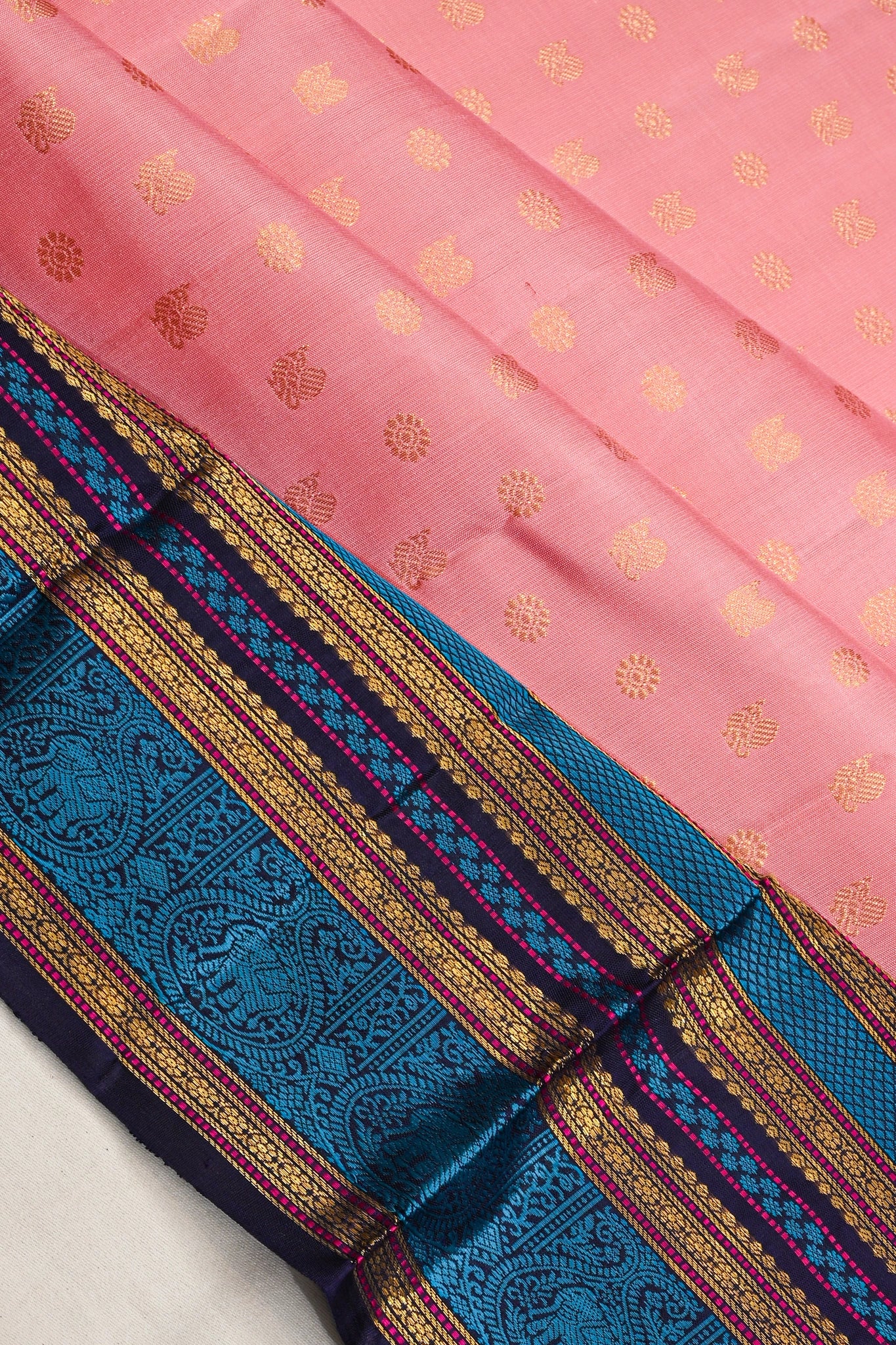 Kanchipuram Silk Butta Baby Pink Saree