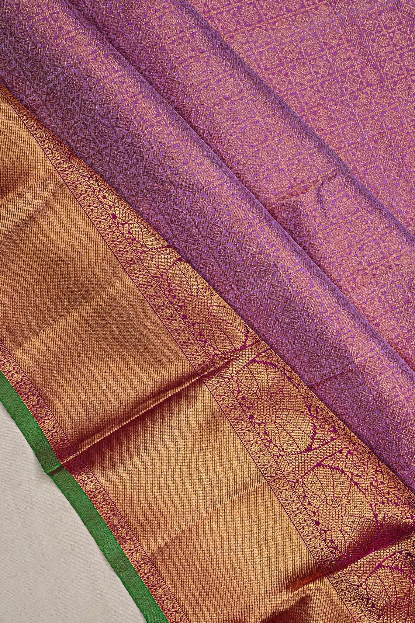 Taranga Kanchi Silk Checks And Butta Lavender Saree
