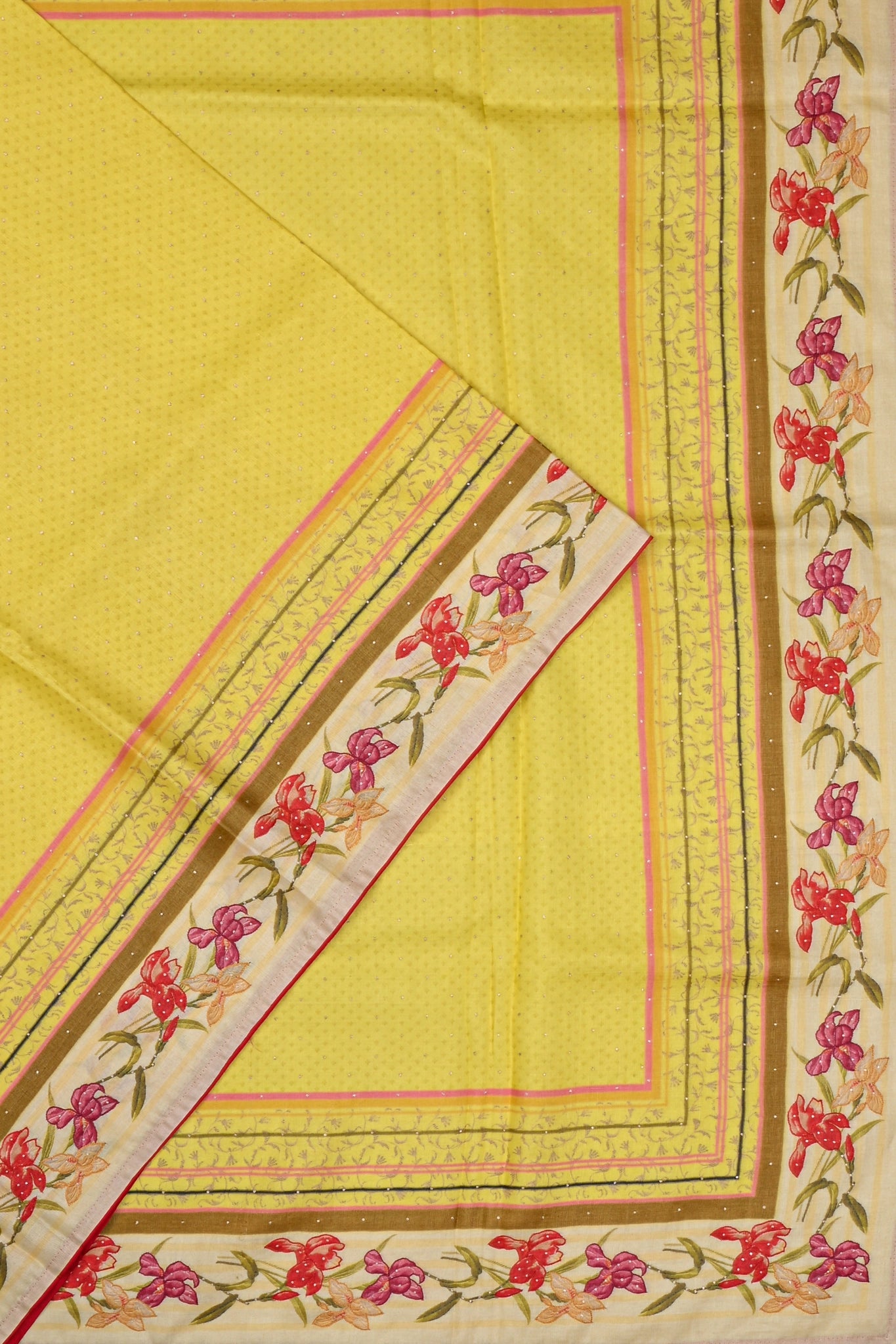 Tussar Brocade Pastel Yellow Saree