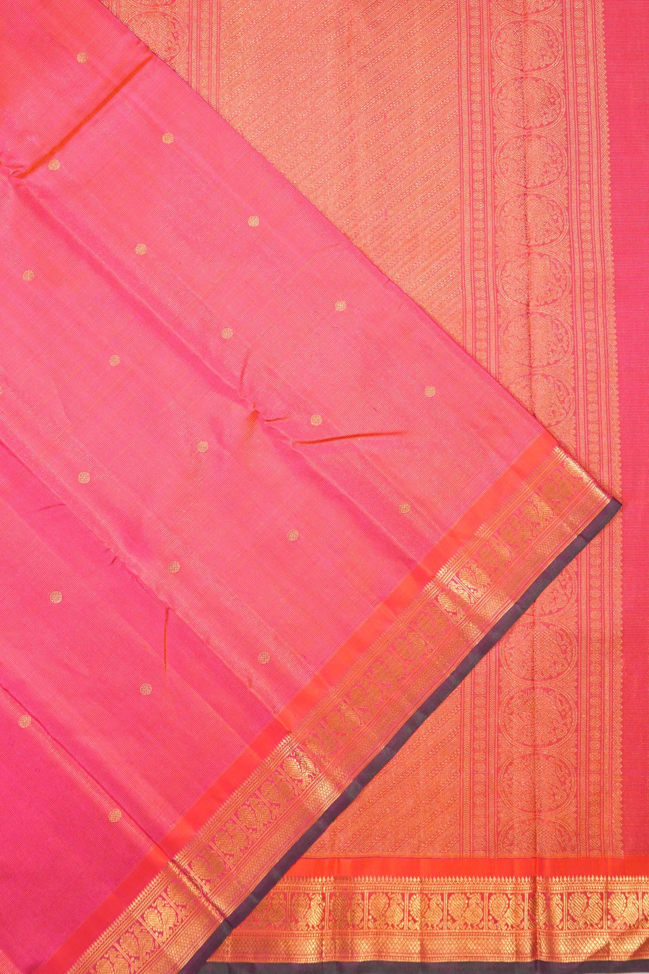 Kanchipuram Silk Tissue Butta Pink Saree