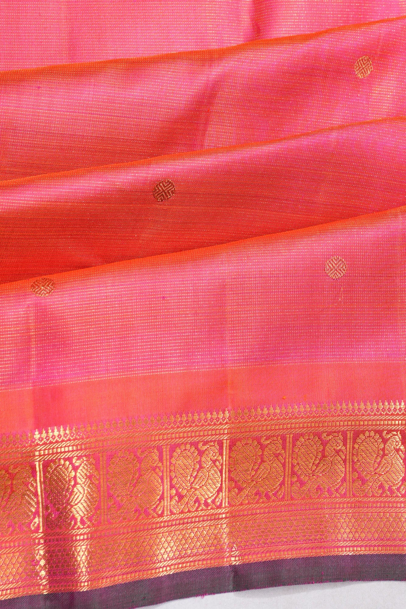 Kanchipuram Silk Tissue Butta Pink Saree