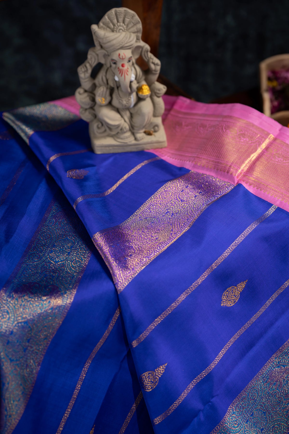 Kanchipuram Silk Butta Blue Saree