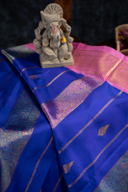 Kanchipuram Silk Butta Blue Saree