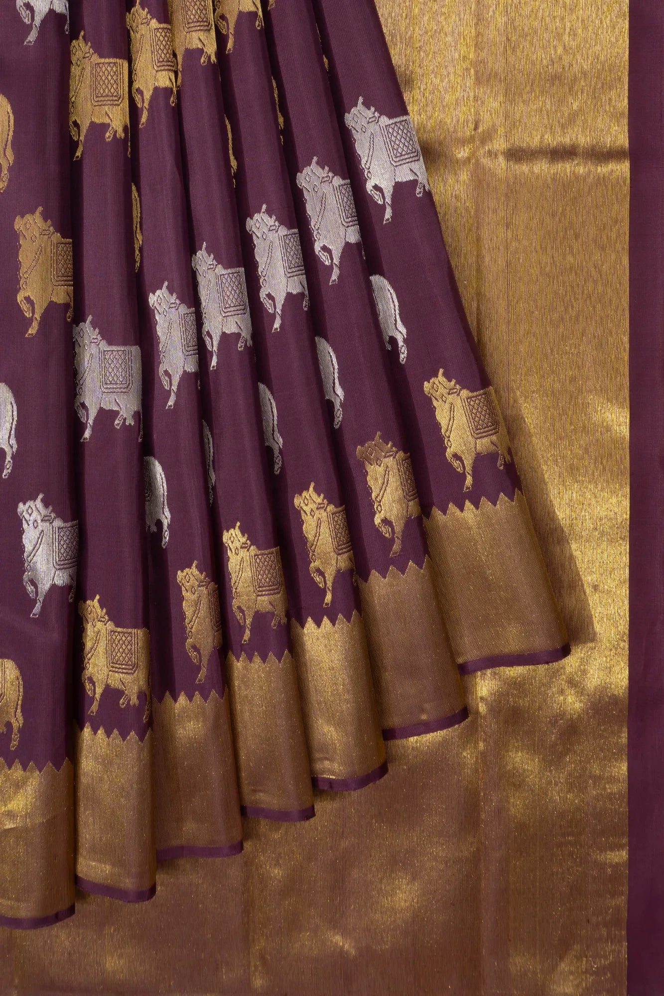 Kanchipuram Silk Butta Purple Saree