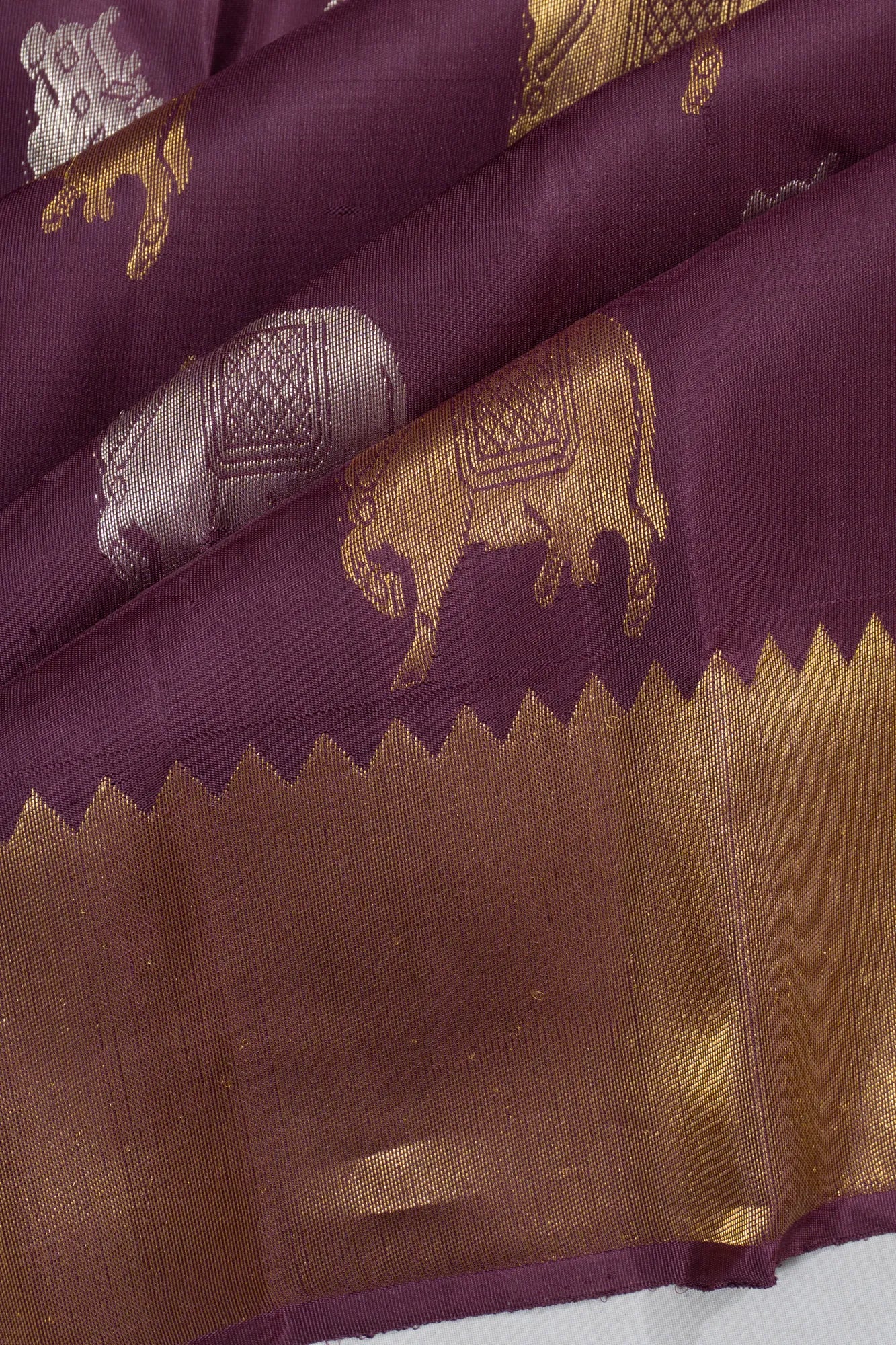 Kanchipuram Silk Butta Purple Saree