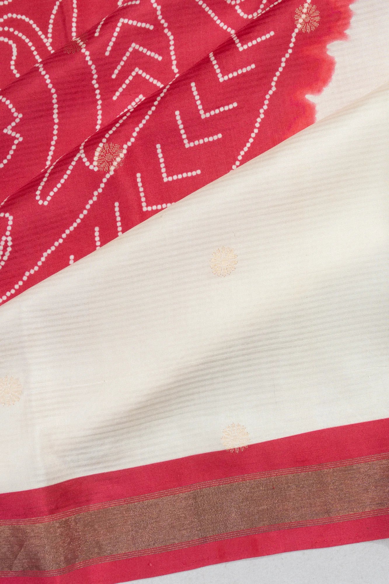 Soft Silk Tie and Die White Saree