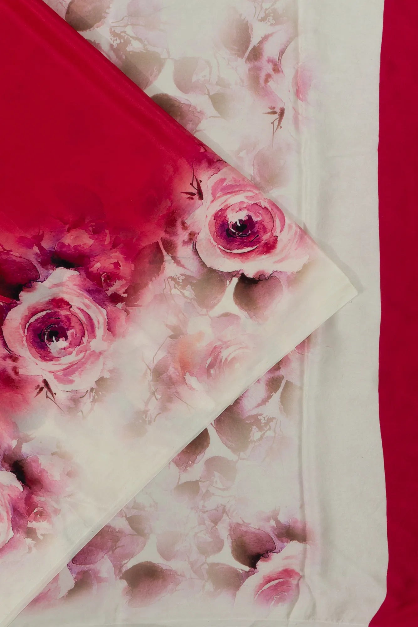 Crepe Printed Red Saree