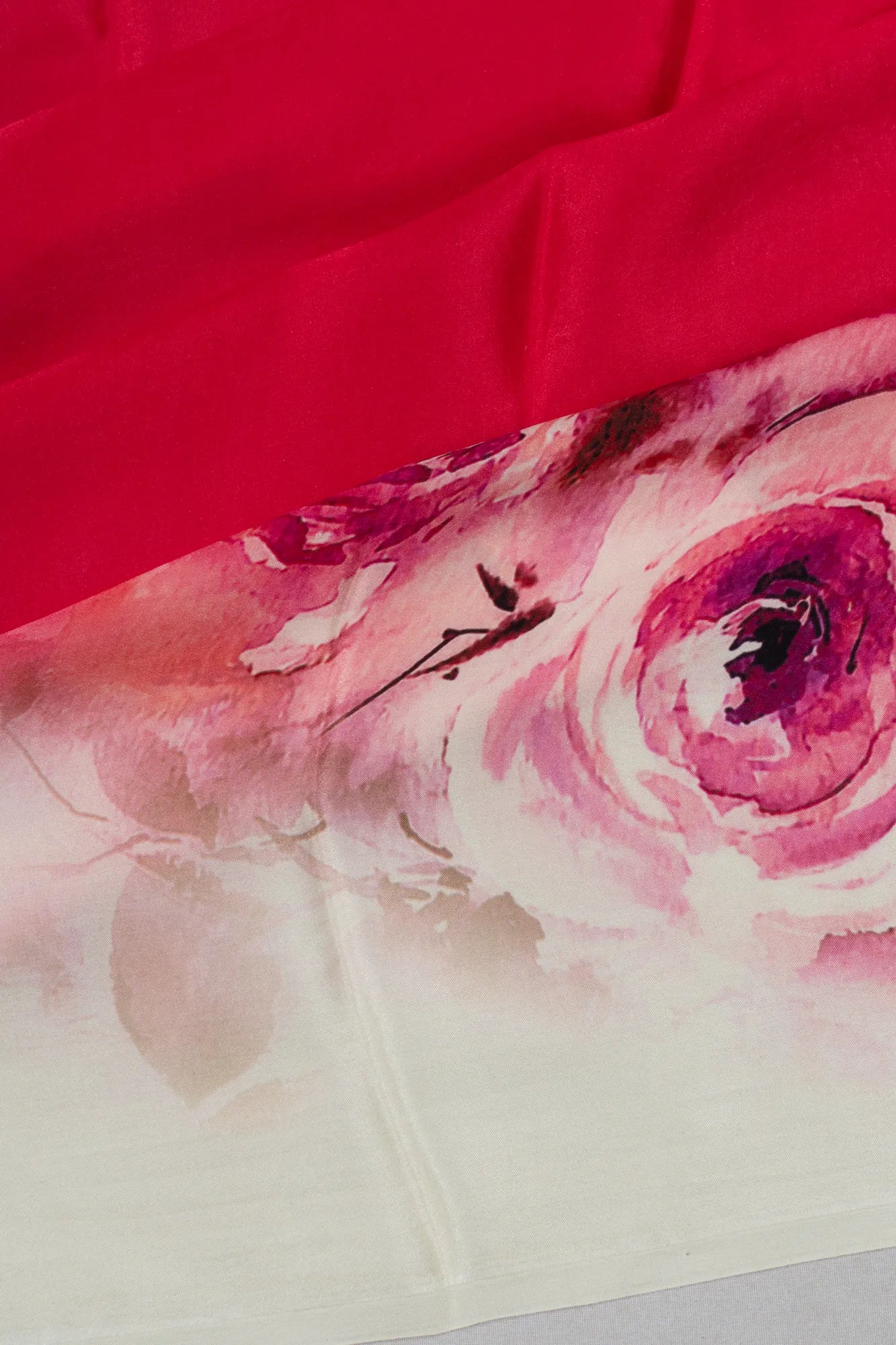 Crepe Printed Red Saree