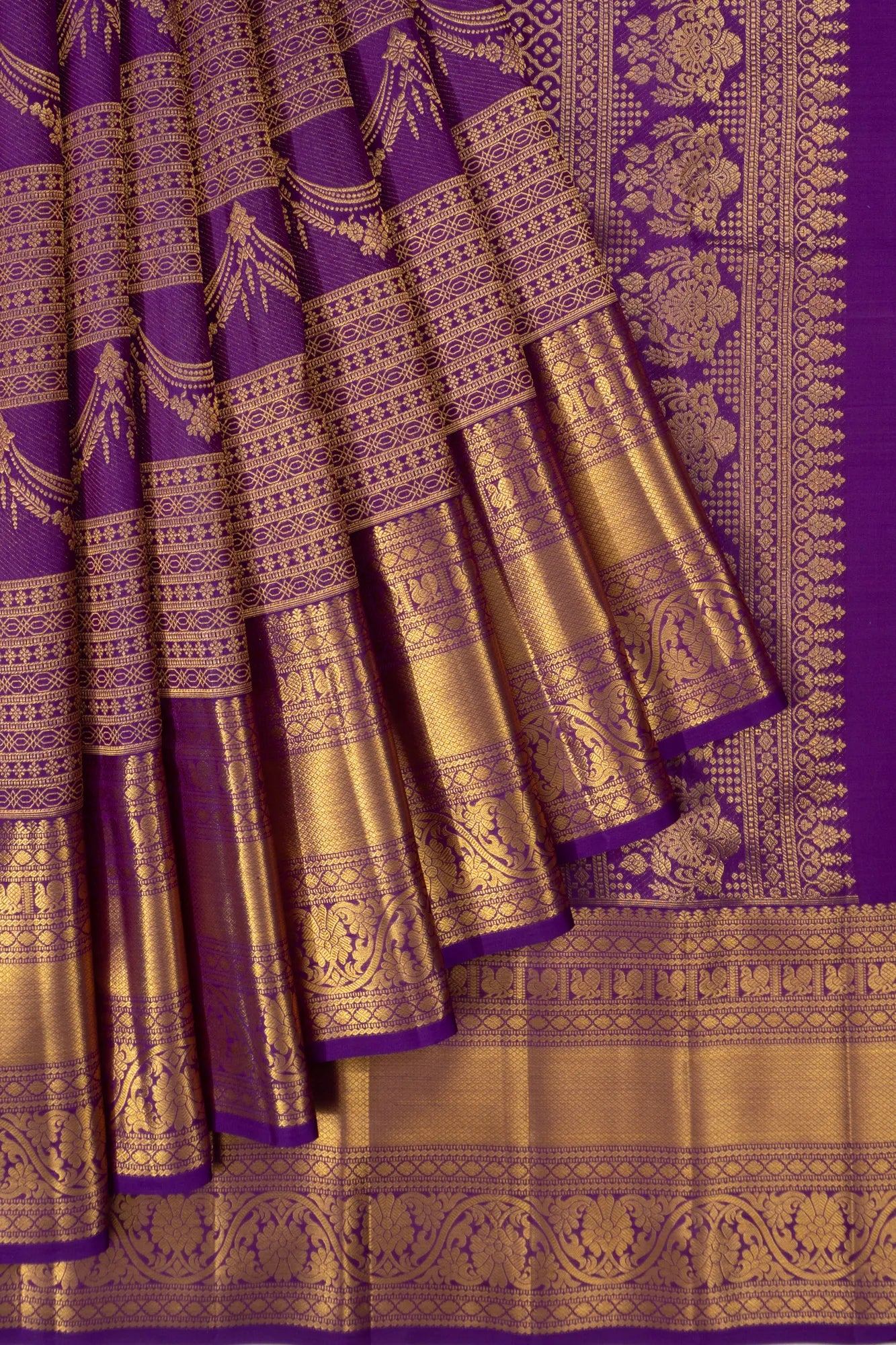 Taranga Kanchi Silk Brocade Violet Saree