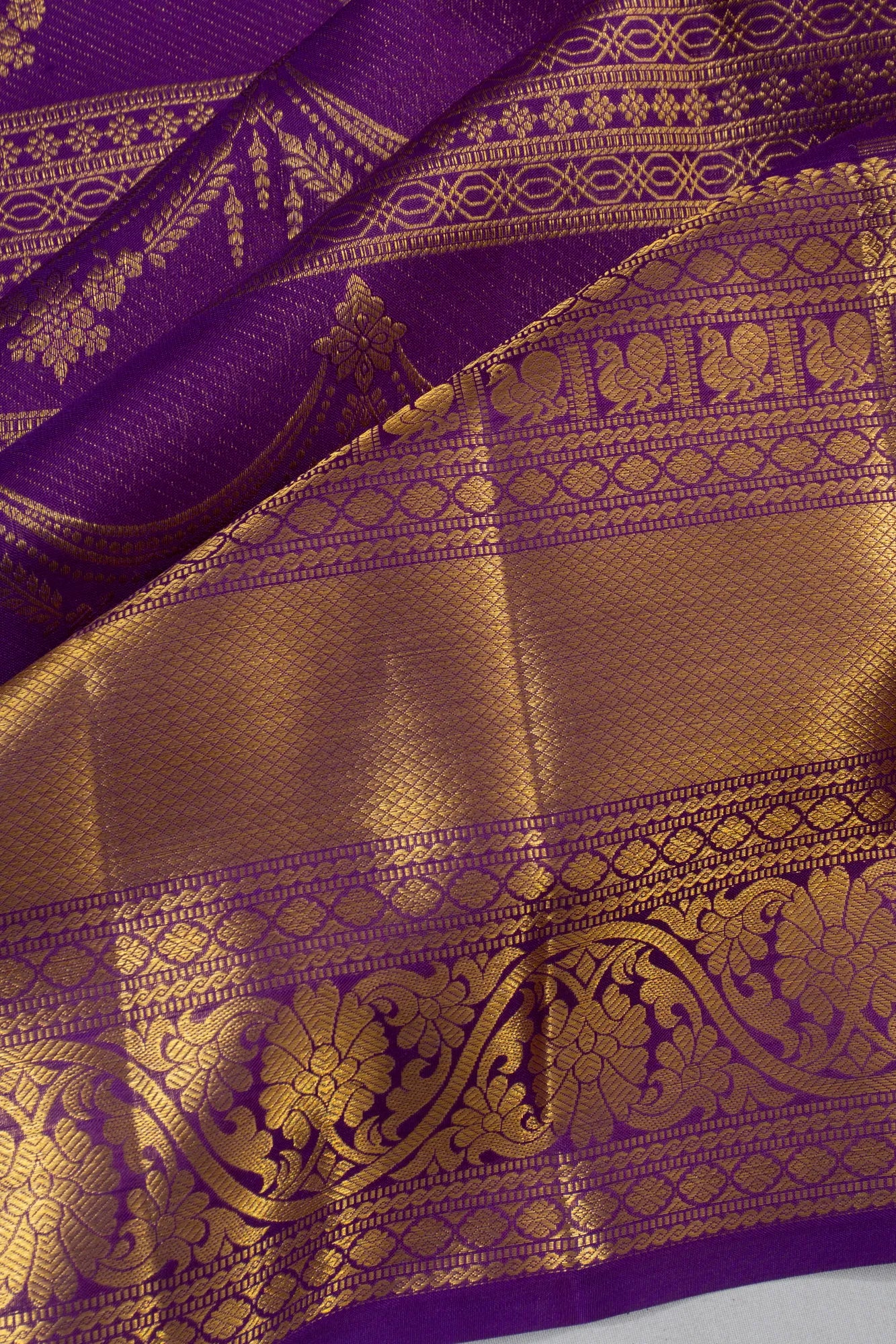 Taranga Kanchi Silk Brocade Violet Saree