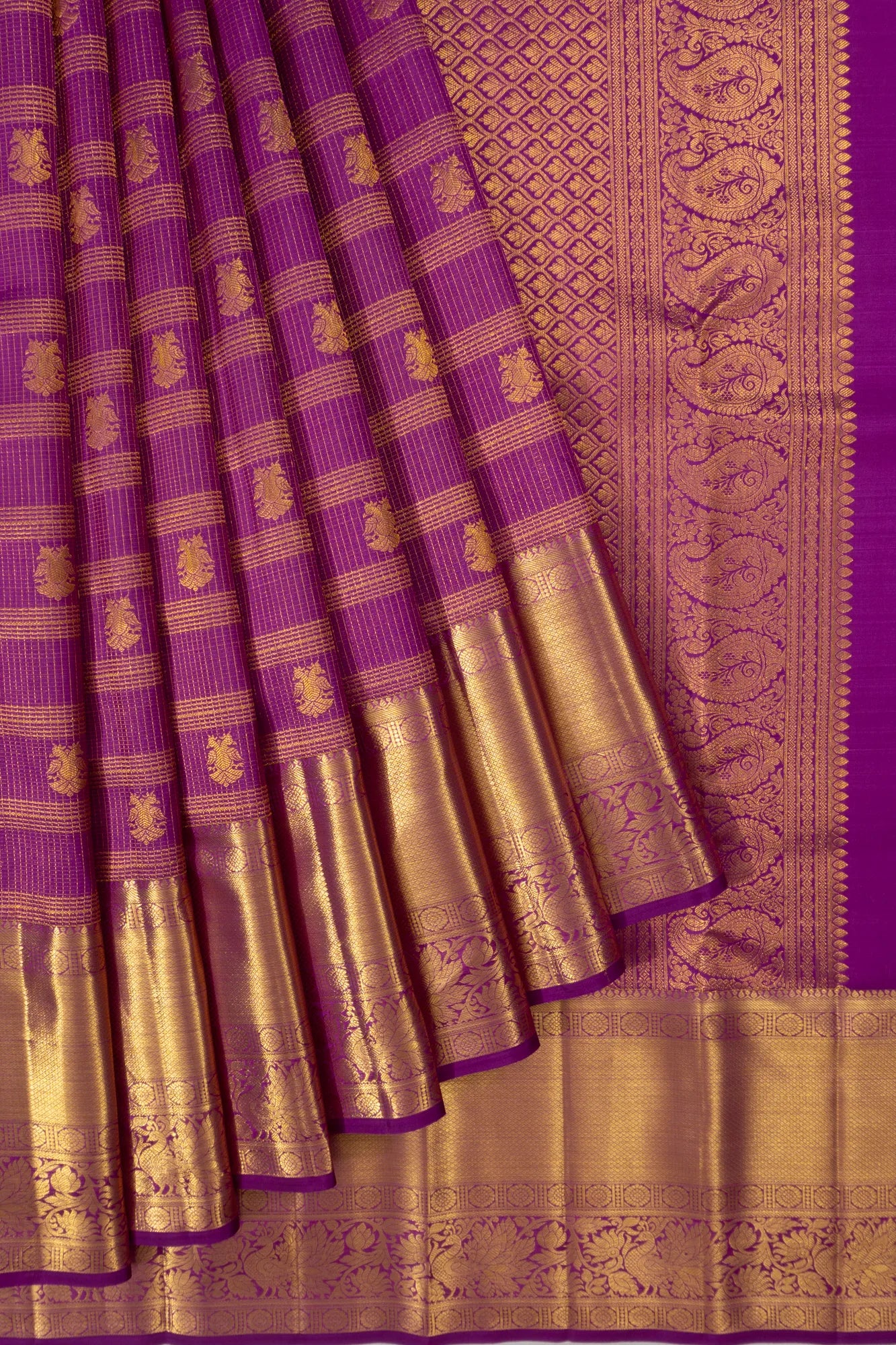 Taranga Kanchi Silk Brocade Violet Saree