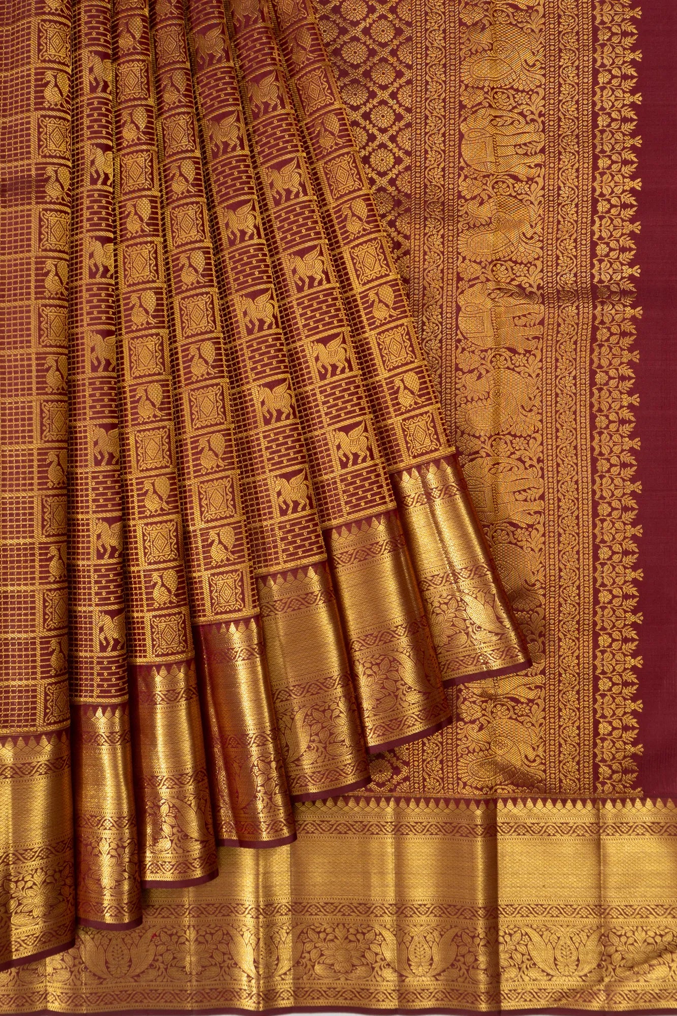 Taranga Kanchi Silk Brocade Maroon Saree
