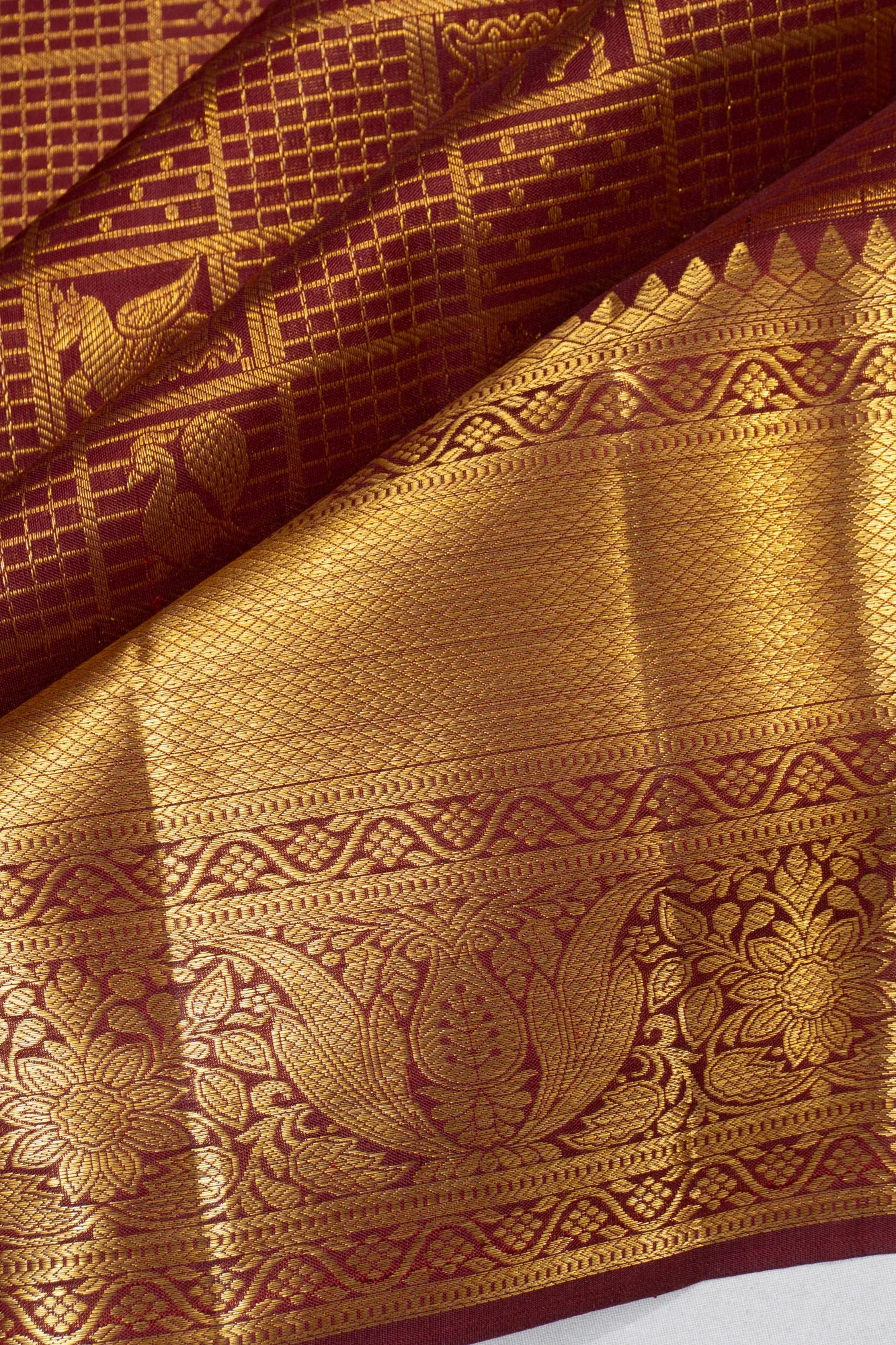 Taranga Kanchi Silk Brocade Maroon Saree