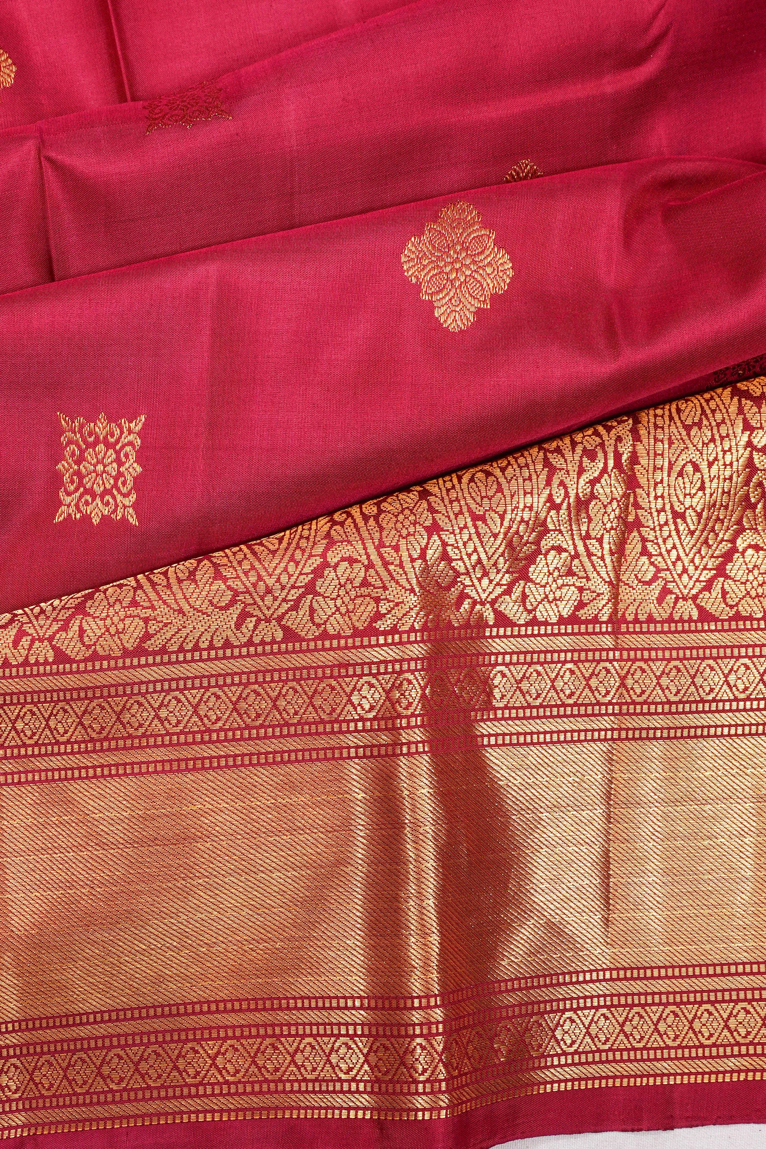 Kanchipuram Silk Butta Maroon Saree