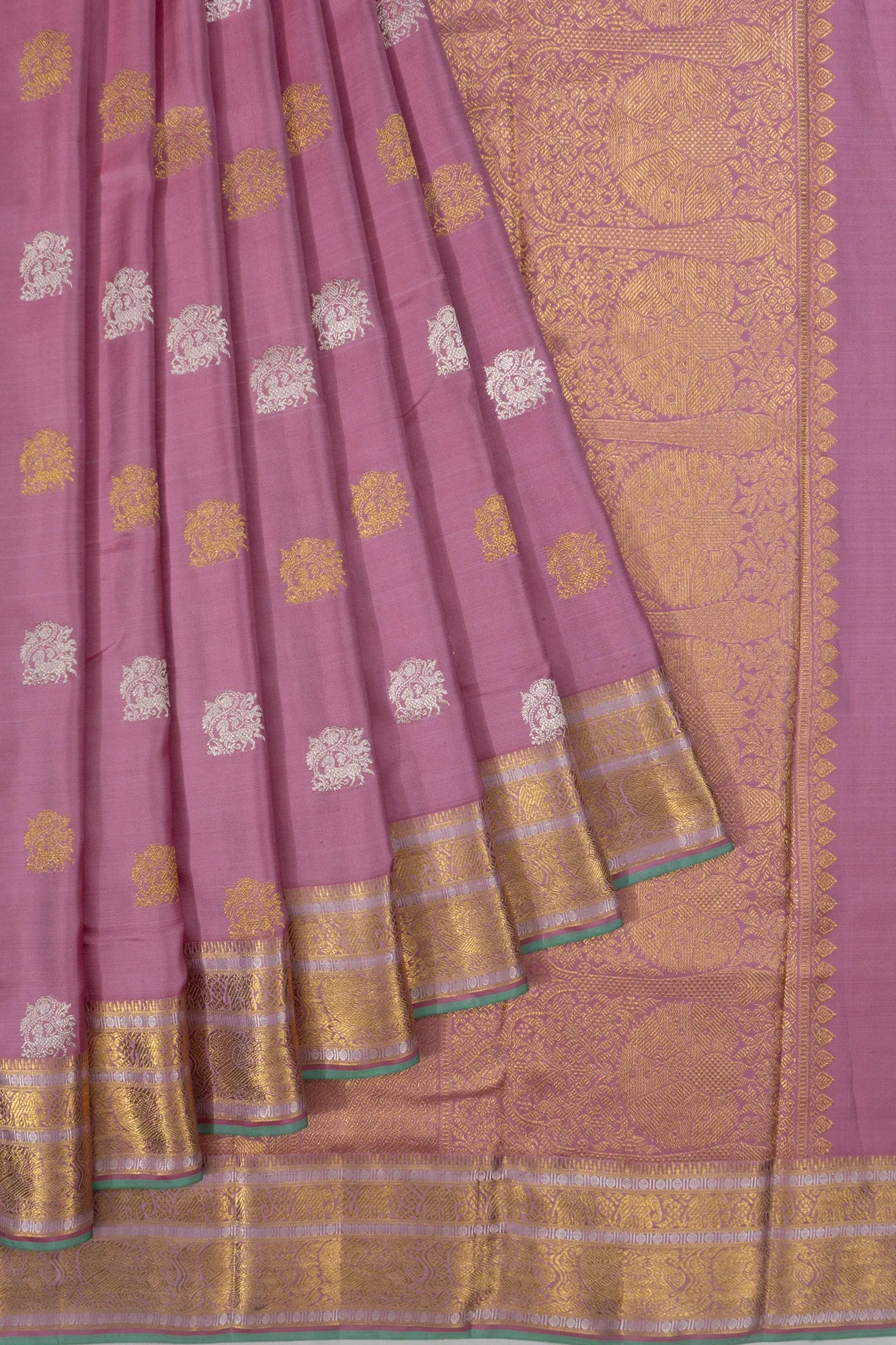 Kanchipuram Silk Twill Butta Lavender Saree