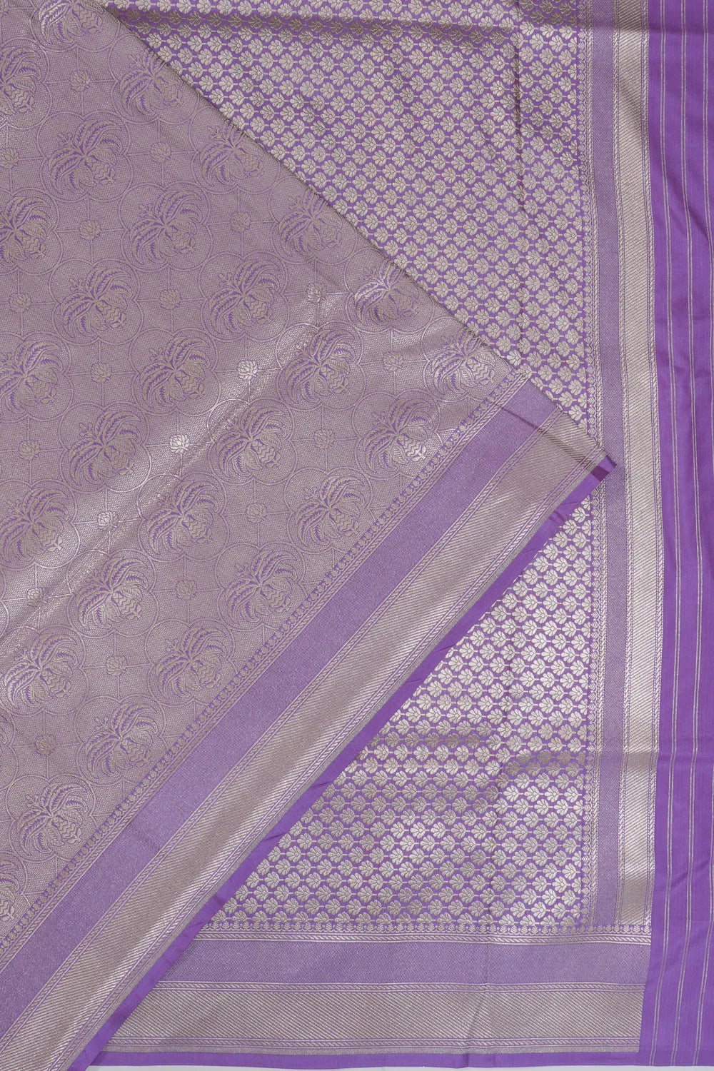 Banarasi Silk Brocade Violet Saree