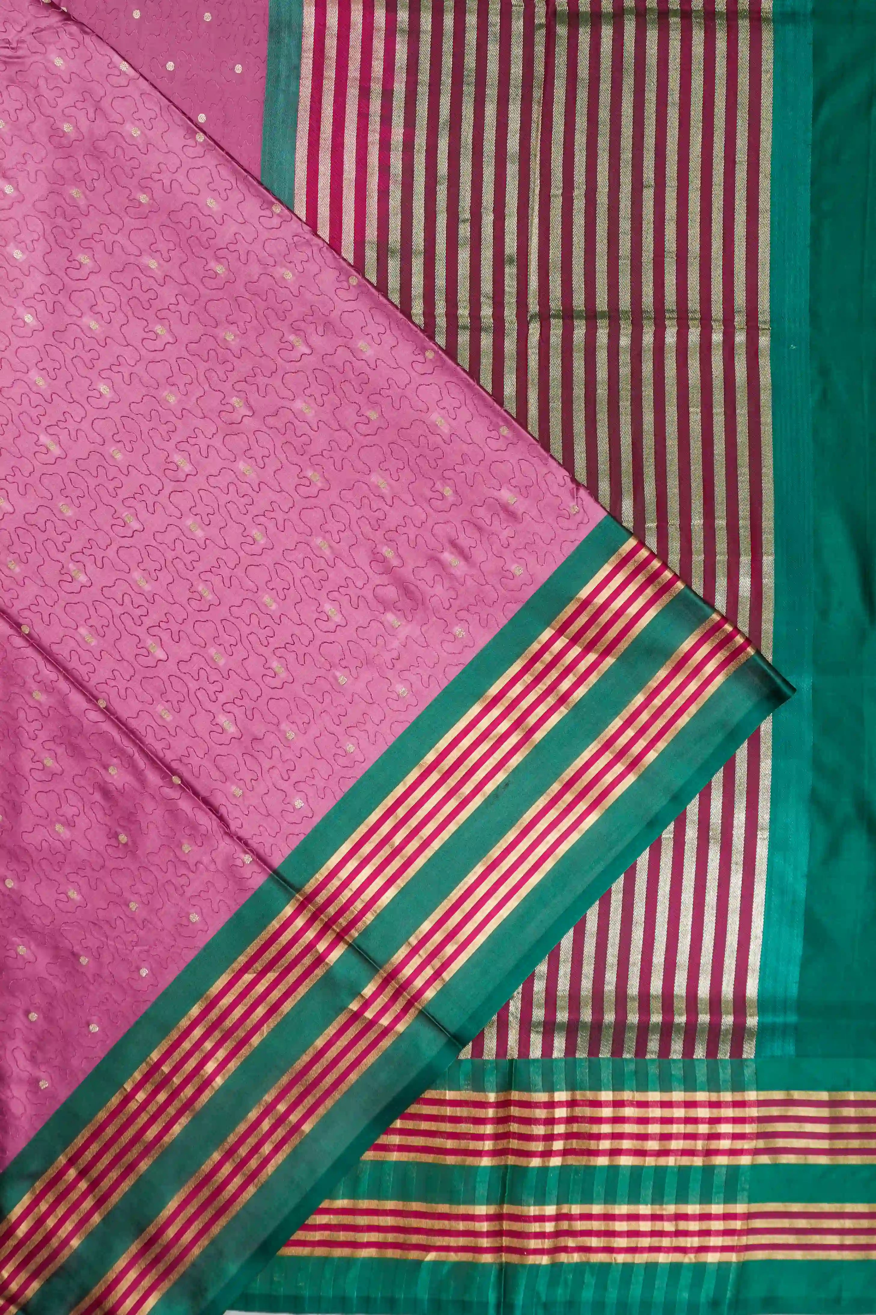 Banarasi Satin Butta Pink Saree
