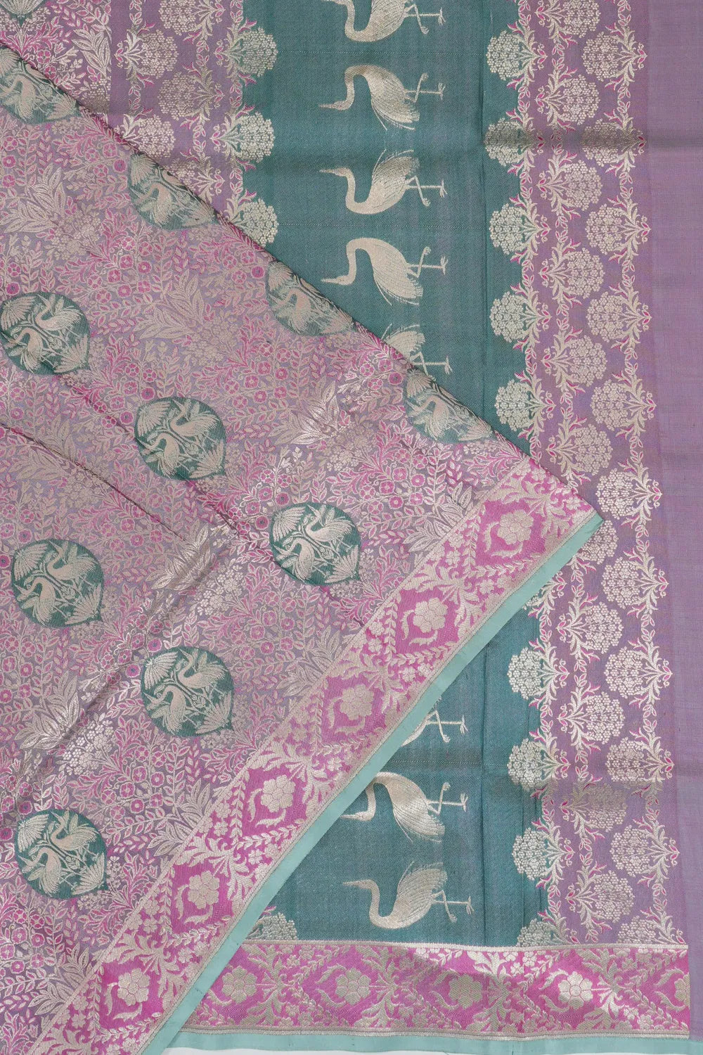 Banarasi Silk Jaal And Butta Pink Saree