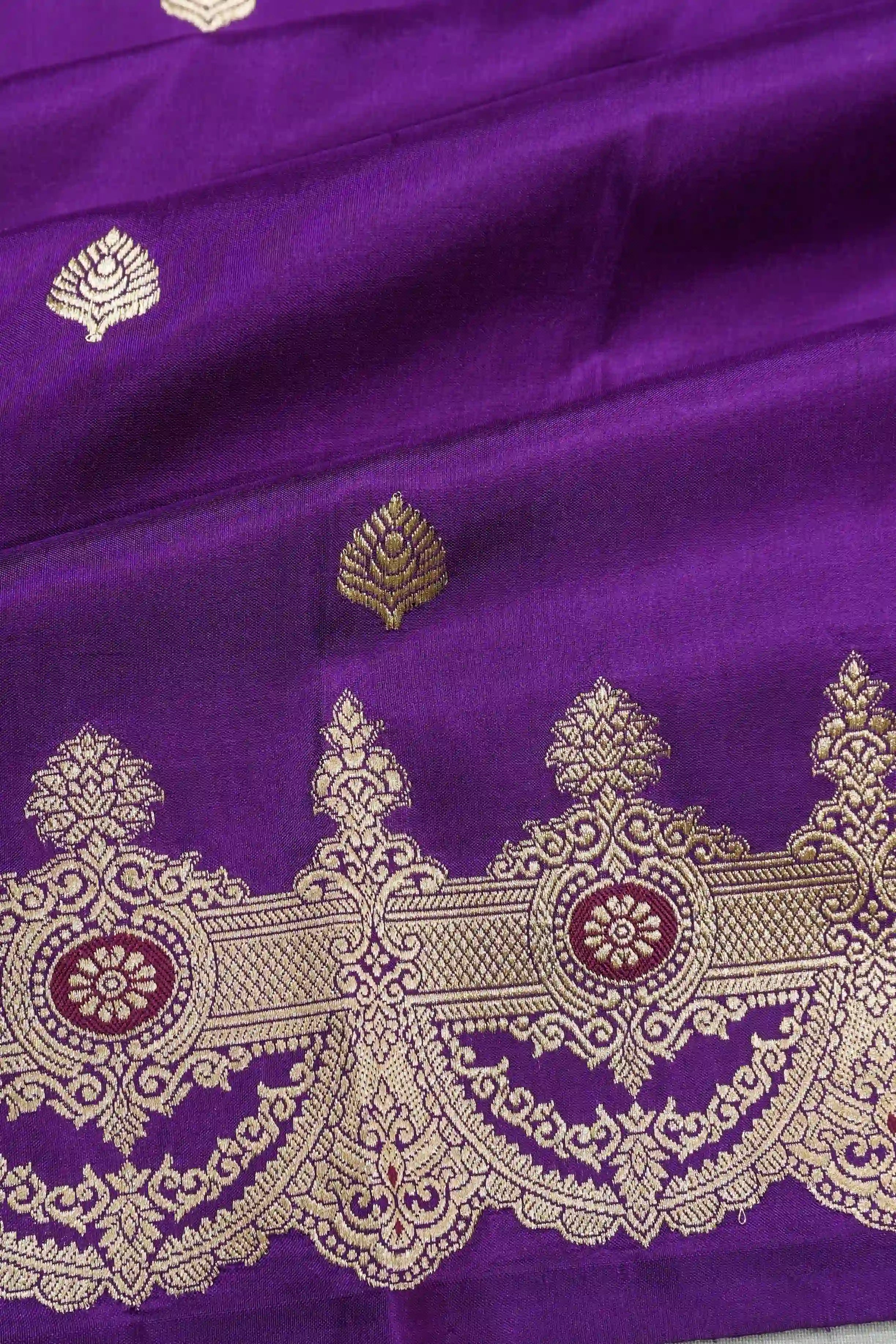 Banarasi Katan Silk Butta Purple Saree