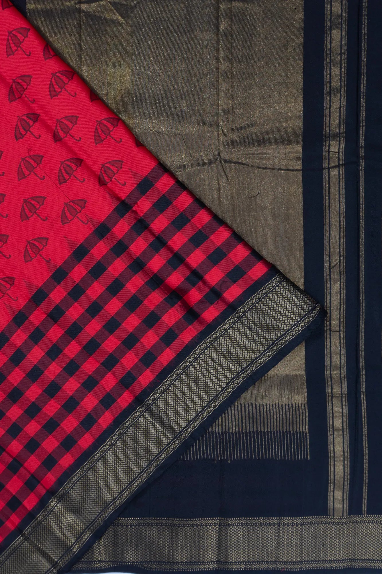 Kanchipuram Silk Twill Printed Red Saree