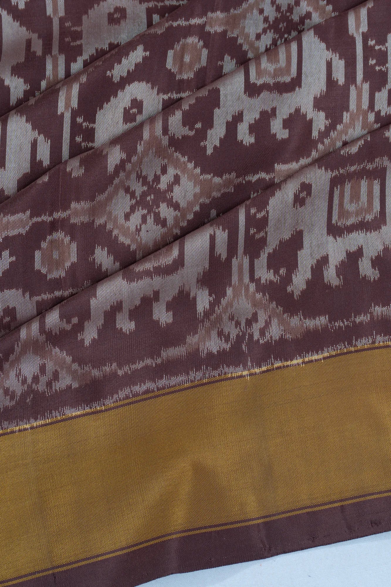 Pochampally Silk Ikat Brown Saree