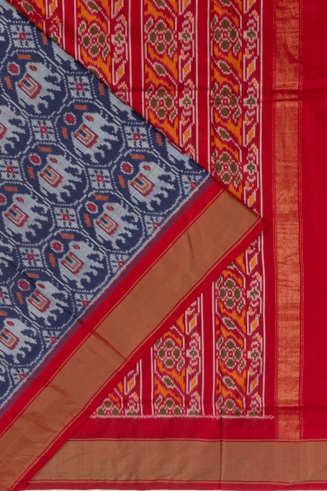 Pochampally Silk Ikat Blue Saree