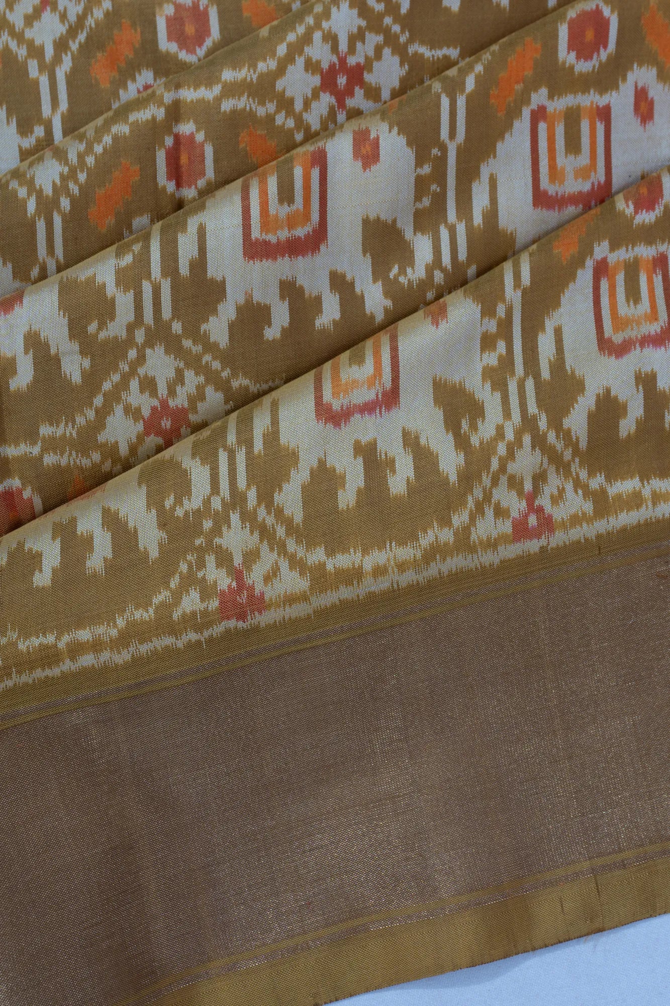 Pochampally Silk Ikat Mehendi Green Saree