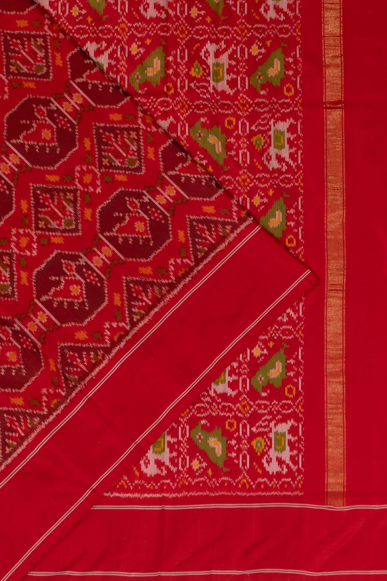 Pochampally Silk Ikat Red Saree