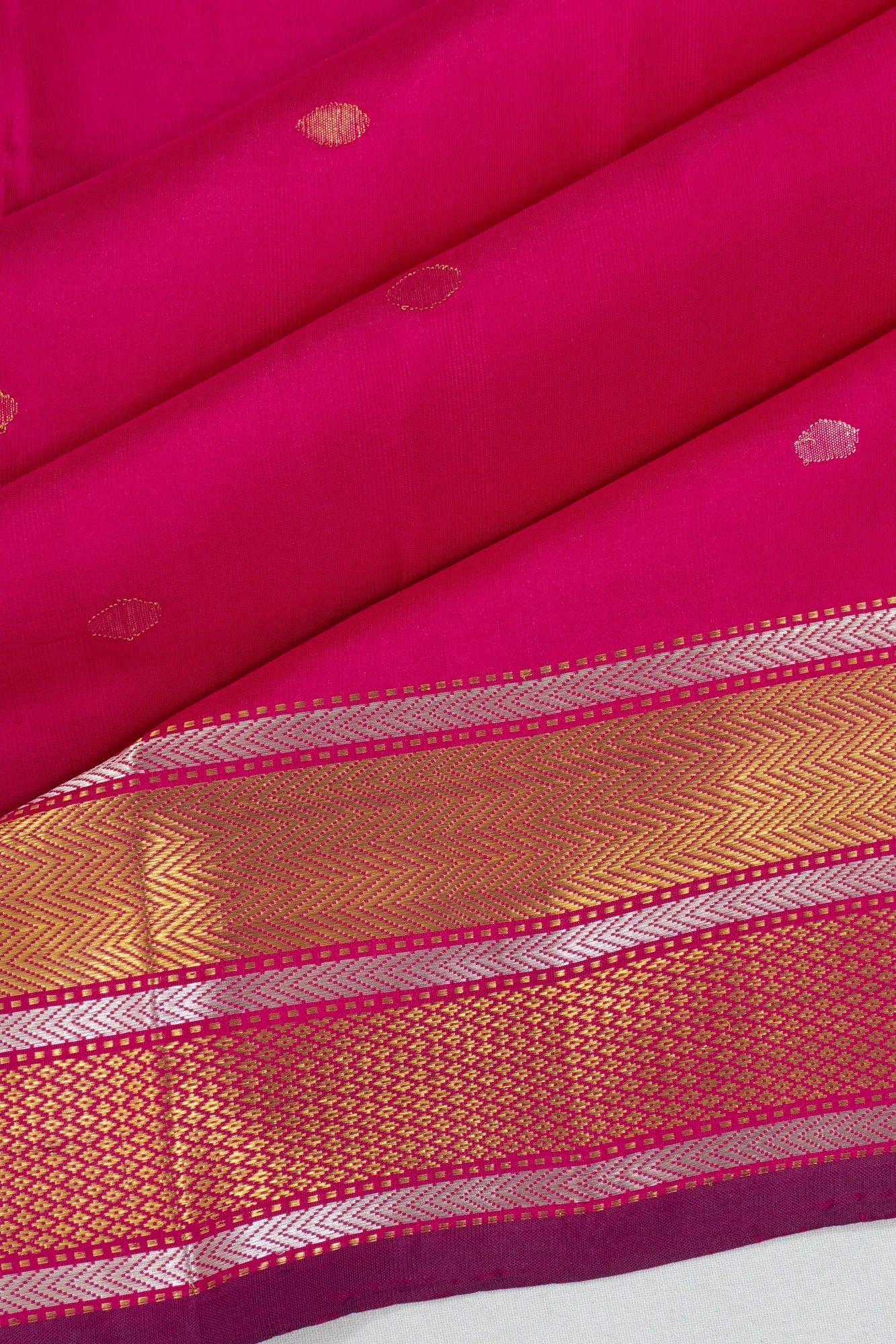Kanchipuram Silk Butta Rani Pink Saree