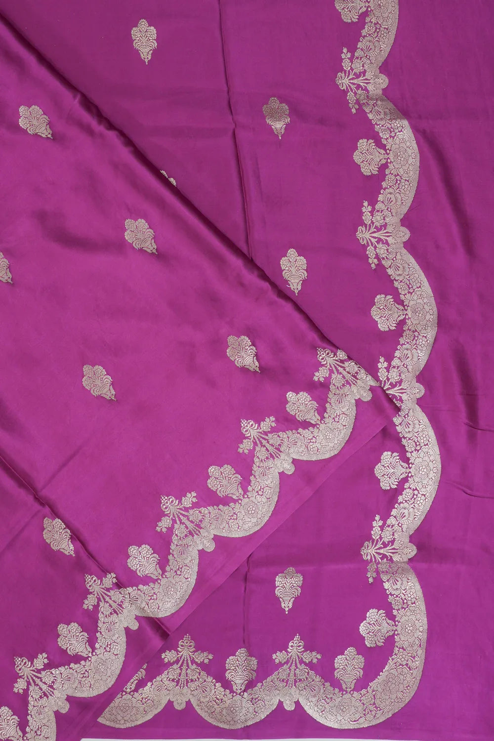 Banarasi Satin Butta Purple Saree