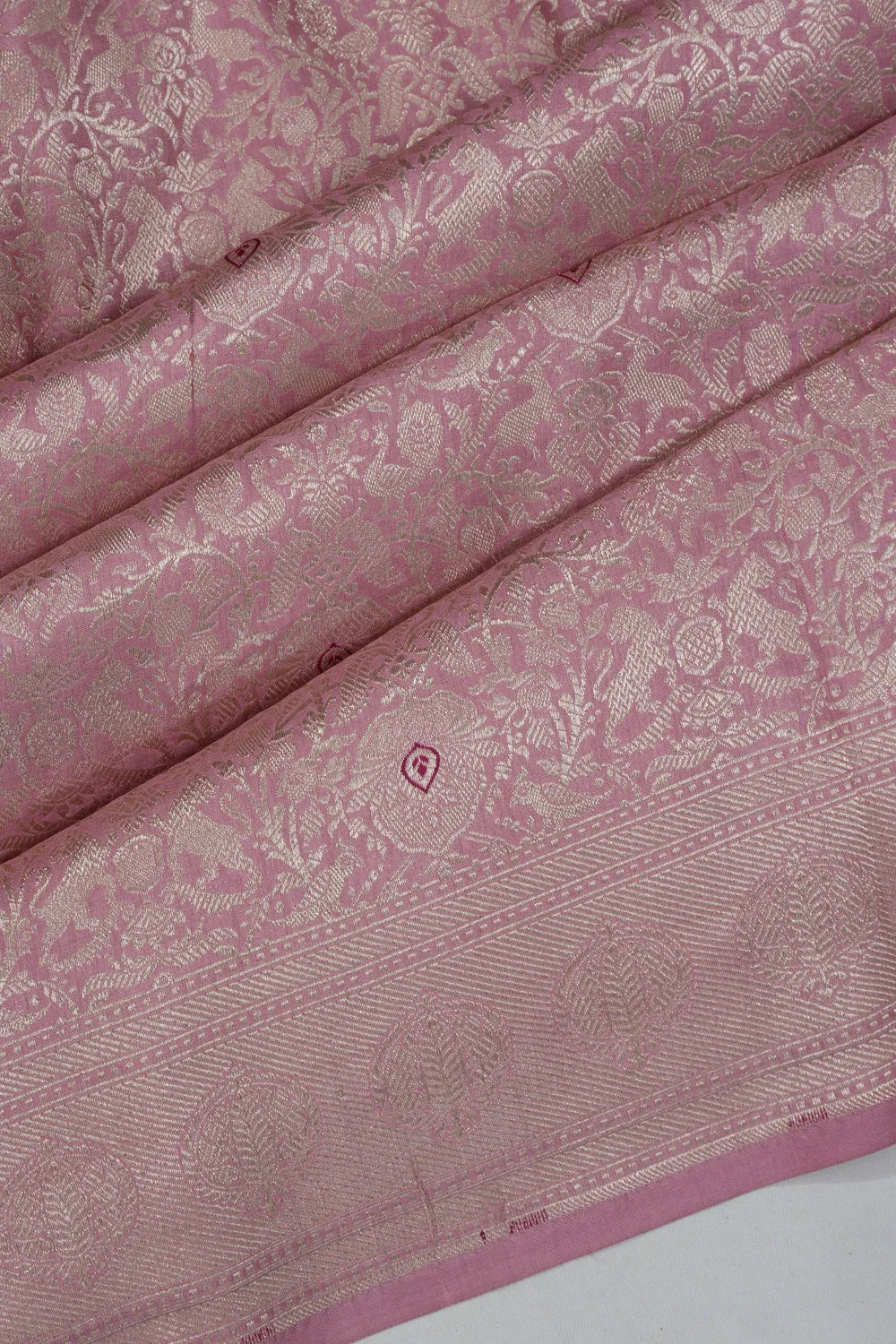 Banarasi Silk Brocade Pink Saree