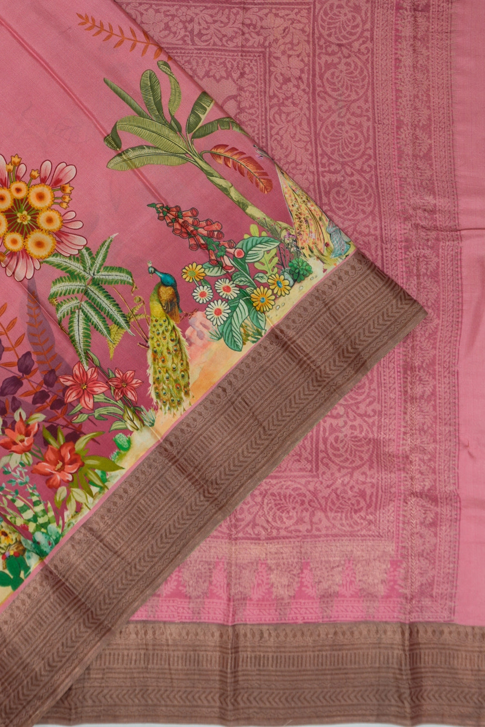 Taranga Kanchi Silk Digital Printed Pink Saree
