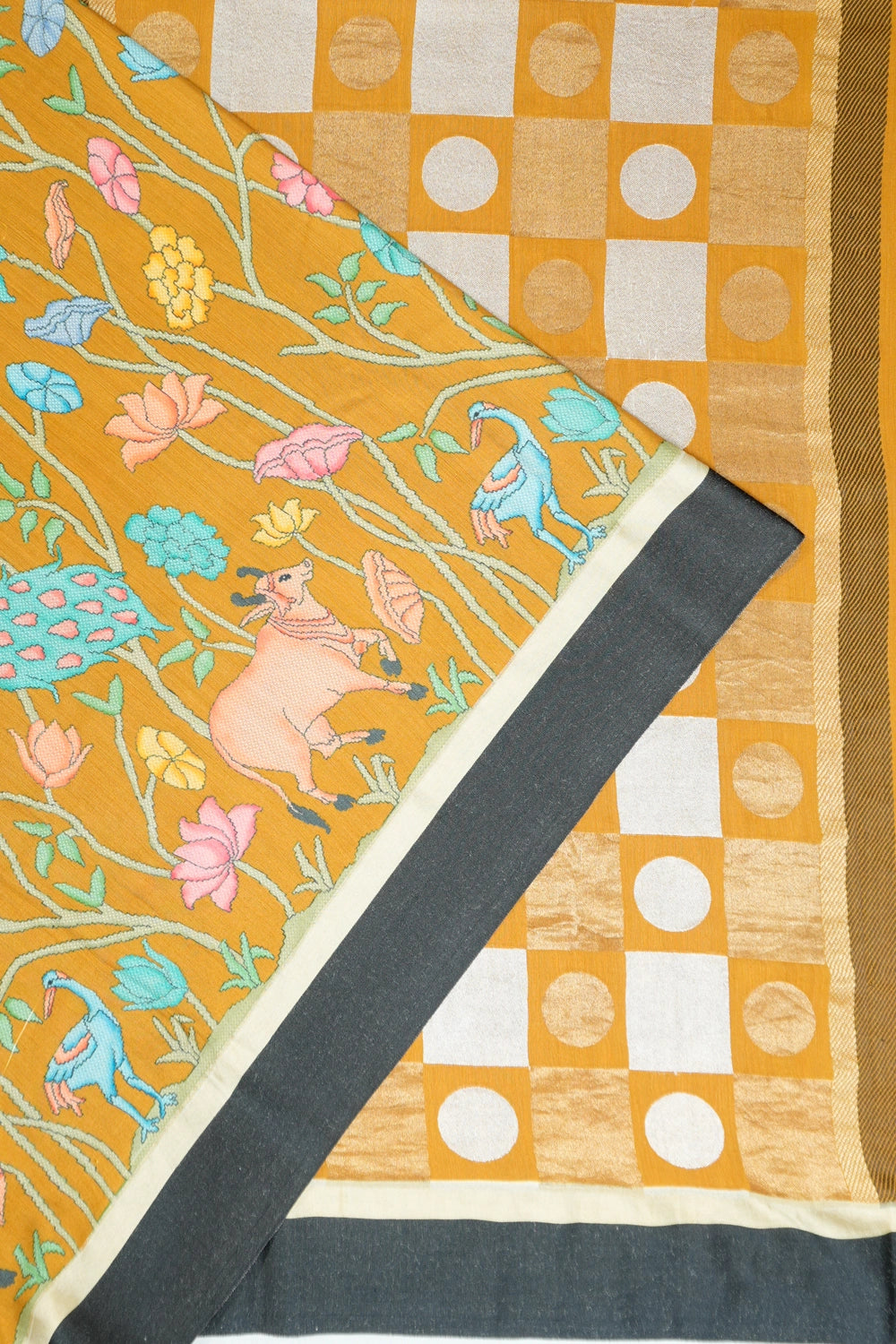 Taranga Kanchi Silk Digital Printed Yellow Saree