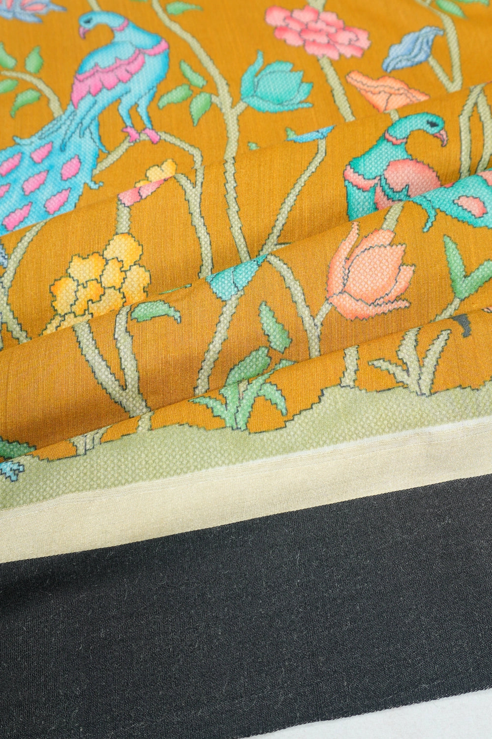 Taranga Kanchi Silk Digital Printed Yellow Saree