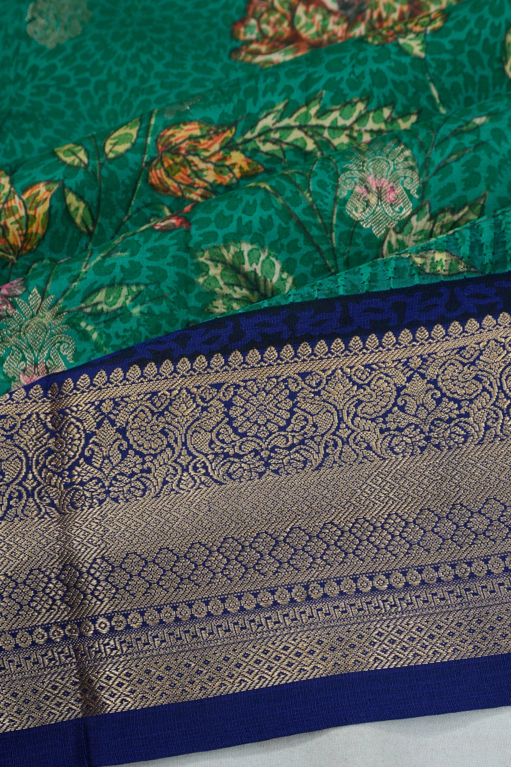 Taranga Kanchi Silk Printed Blue Saree