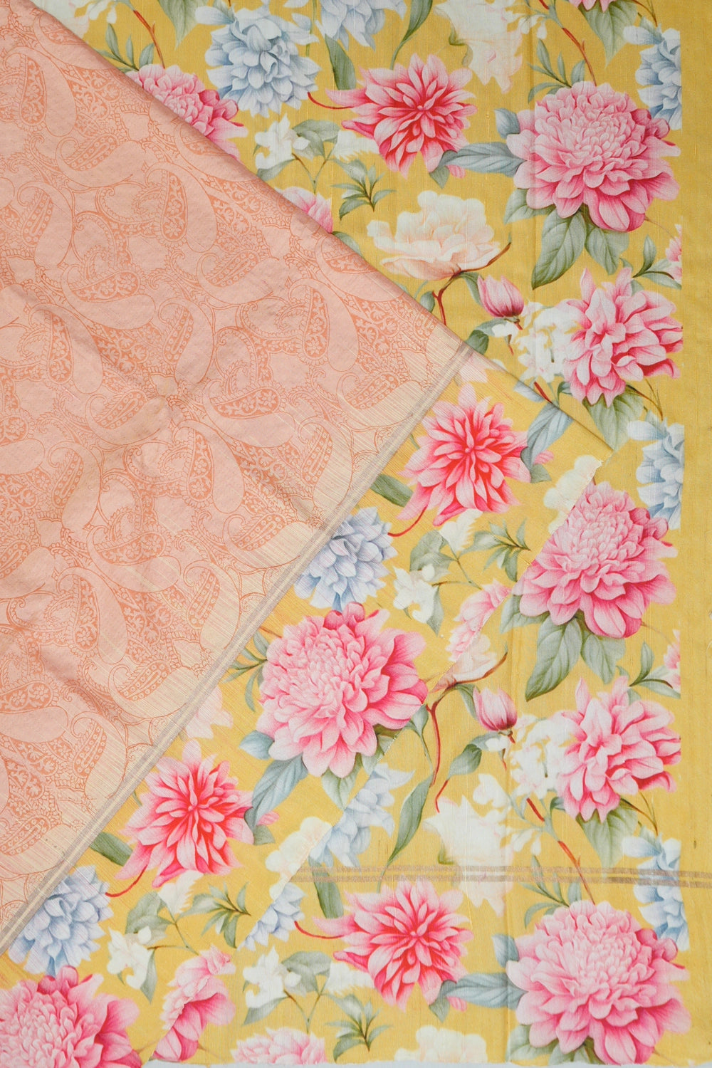 Soft Silk Printed Peach Saree