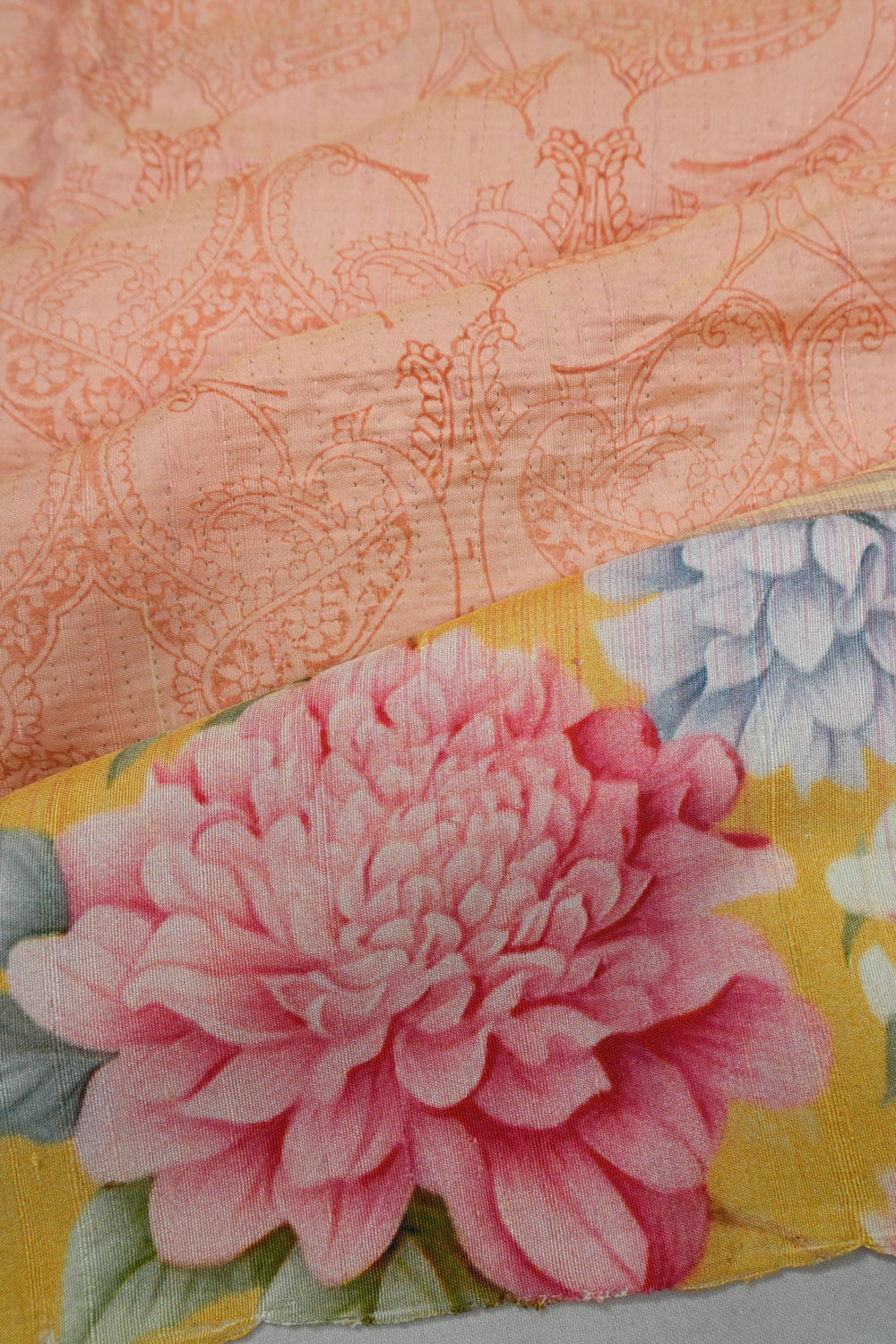 Soft Silk Printed Peach Saree